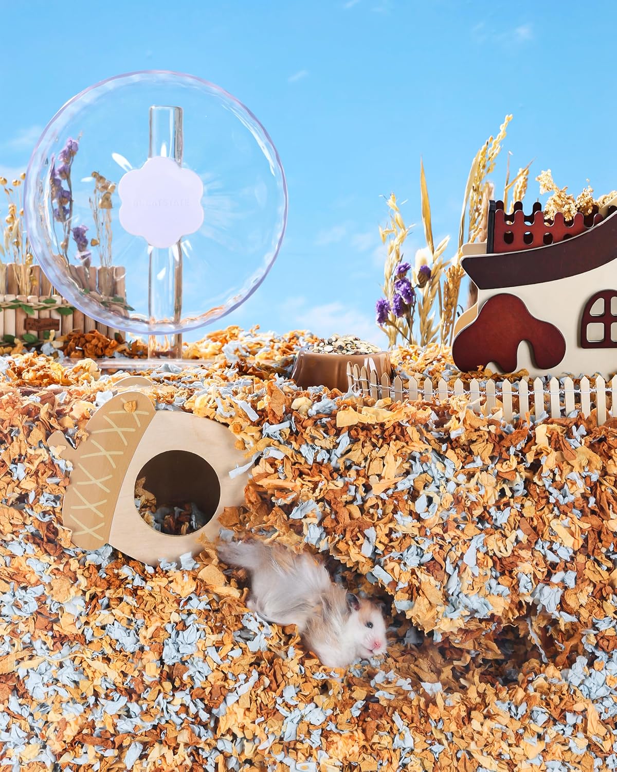 Detalle de BUCATSTATE Hamster Bedding 70L — Truly 99% Dust-Free Paper Bedding (Party Confetti)