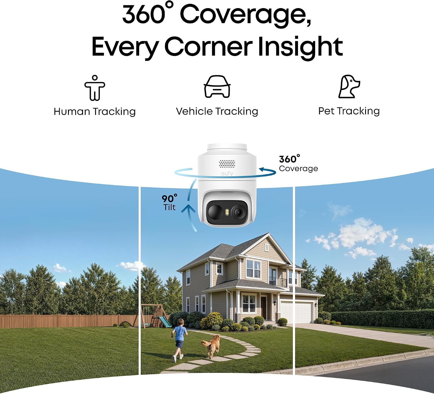 Thumbnail 1 de eufy Security eufyCam C37 T814X Outdoor Solar Camera, 2K, 360° AI Tracking