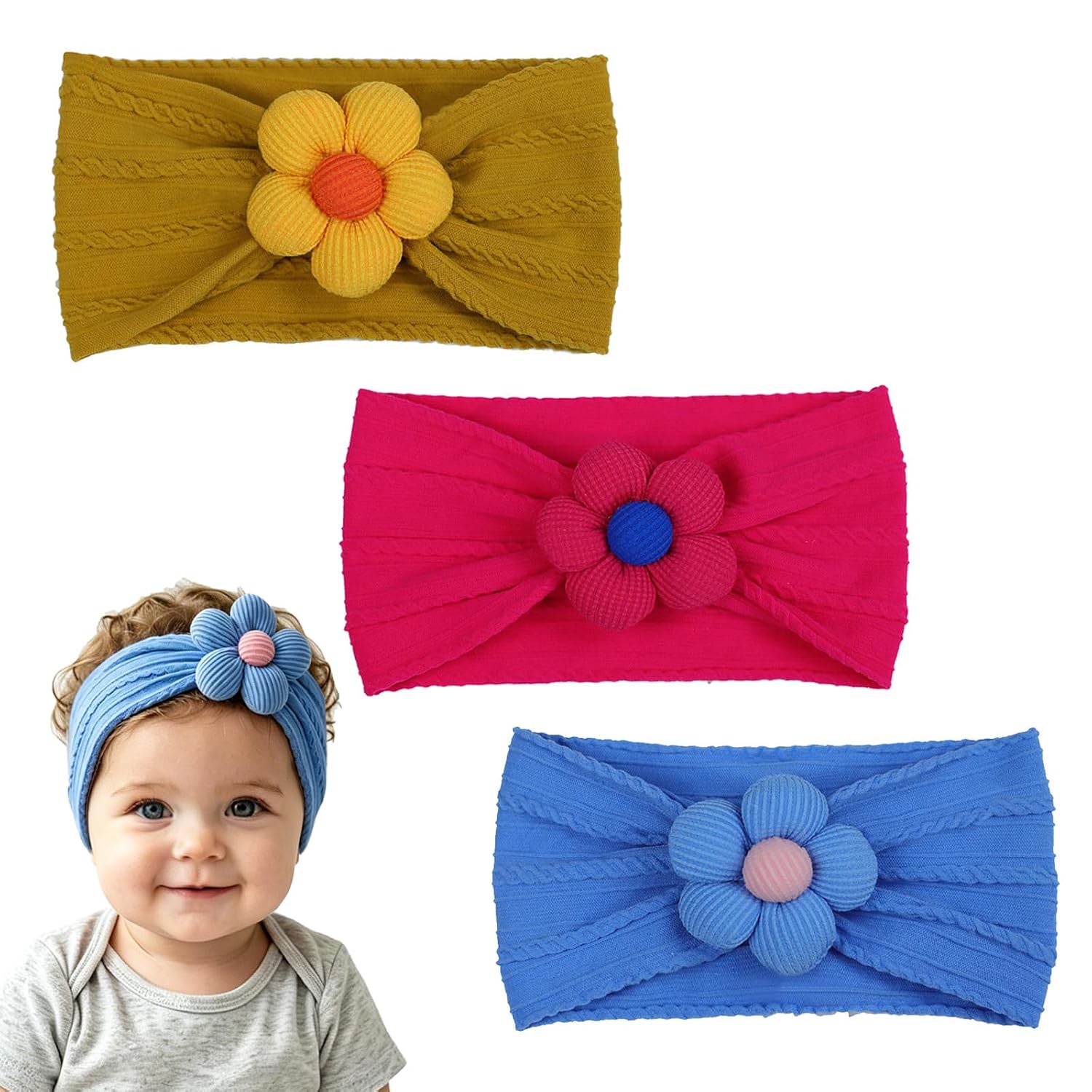Detalle de Baby Flower Headbands, Nylon