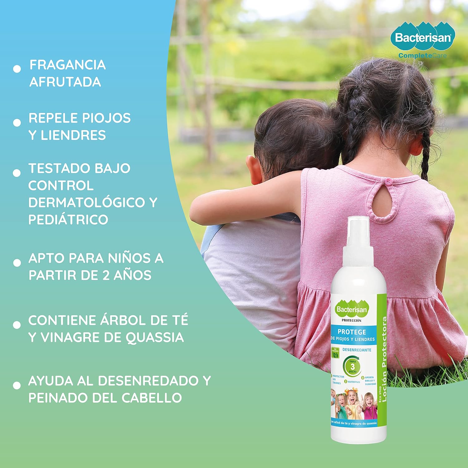 Detalle de BACTERISAN Lozione districante protettiva 250 ml – spray quotidiano anti pidocchi e lendini