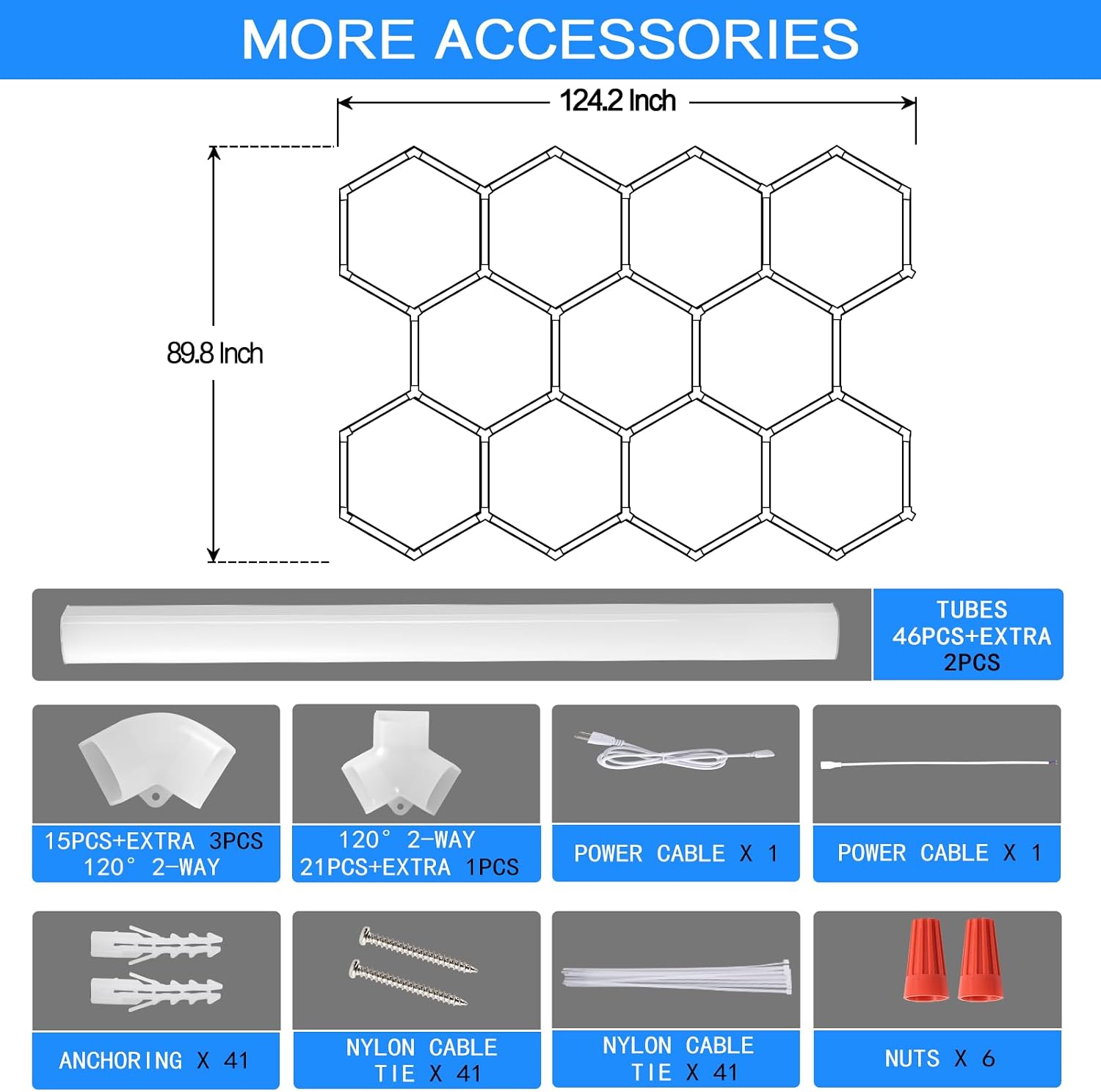 Thumbnail 5 de LZHOME hexagon led garage light dimmable, 11-Grid, 26,400 lm LED Ceiling Light