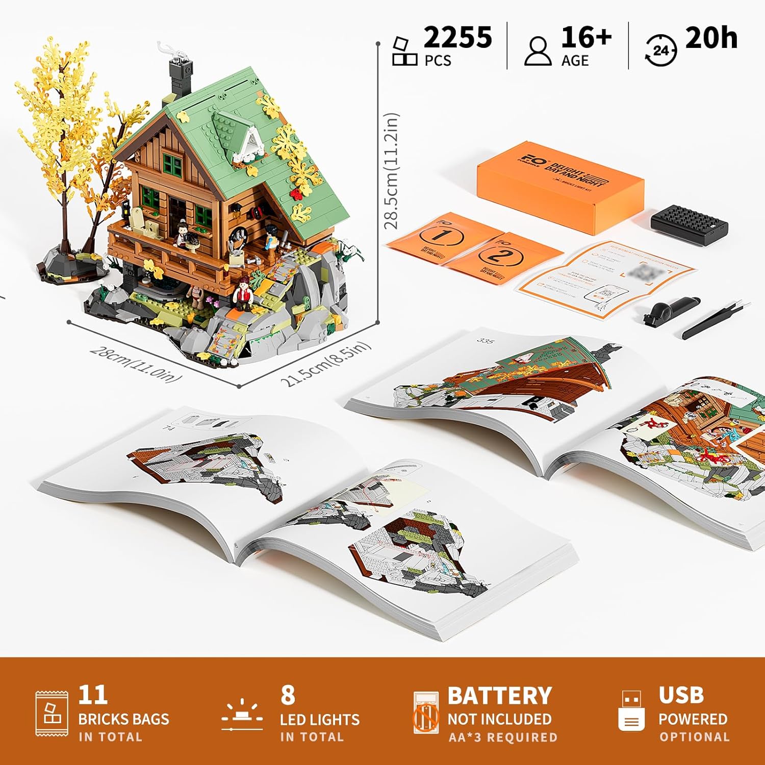 Thumbnail 6 de FUNWHOLE Cabane de Montagne Set de Construction LED – 2255 pièces, Maison dans les Arbres avec éclairage pour Adultes et Ados