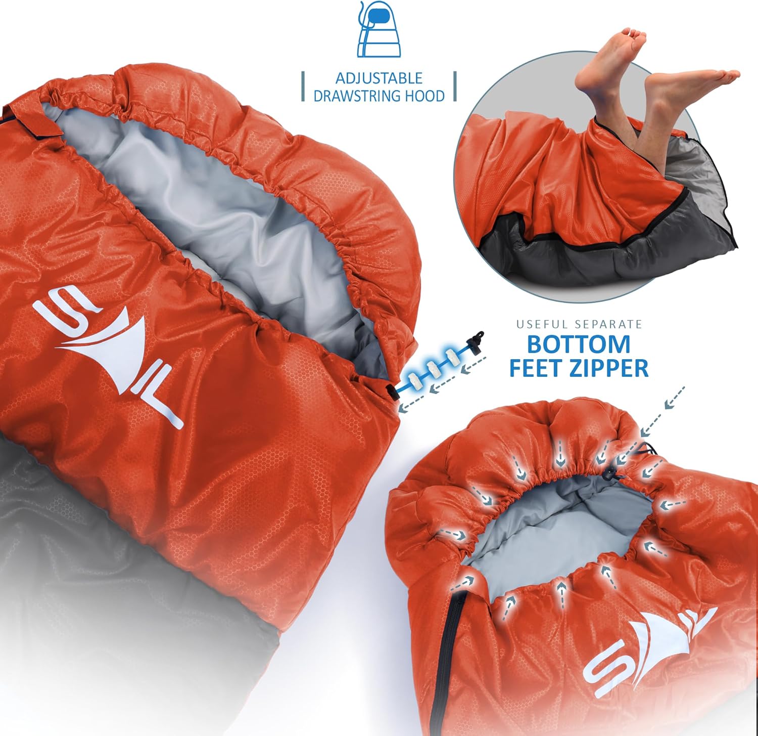 Thumbnail 2 de SAIL Sleeping Bag 3-4 Season: Waterproof, Wide Envelope for Kids & Adults