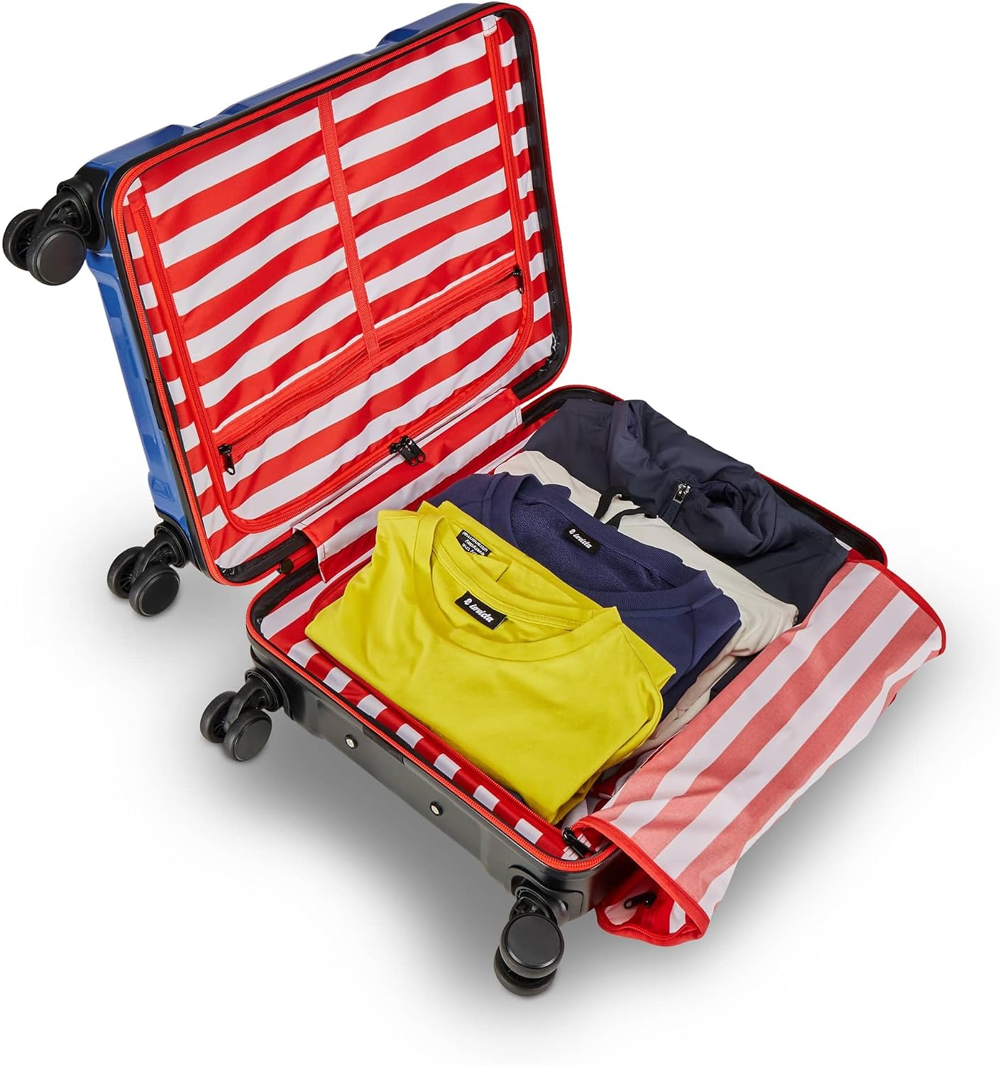 Detalle 2 de Invicta Trolley Travel bagaglio a mano blu rigido con 4 ruote girevoli, 33 litri