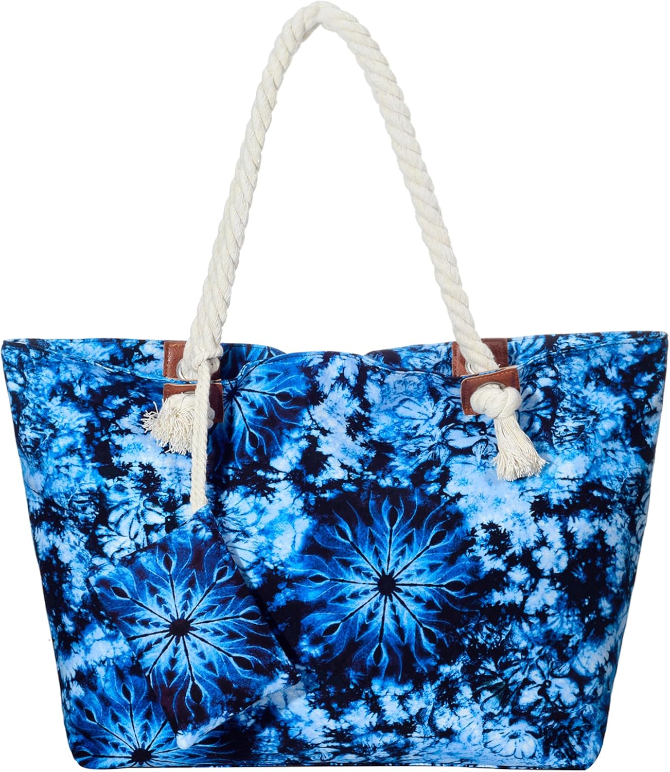 Detalle de DonDon Strandtasche XXL mit Reißverschluss – Umhängetasche & Shopper im Beach-Look