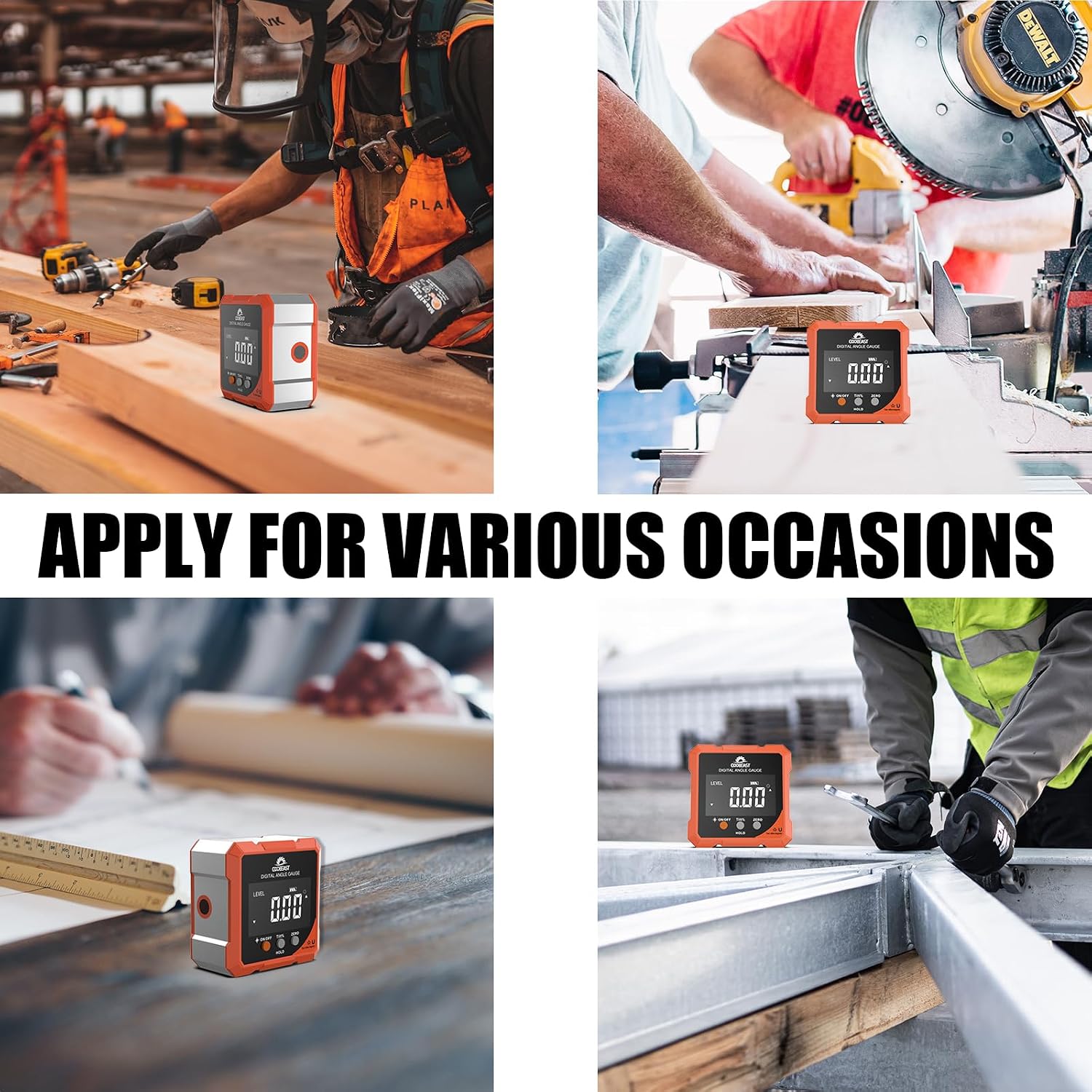 Thumbnail 6 de coobeast 5341 Digital Angle Finder with Dual Lasers, Four-Side Magnets