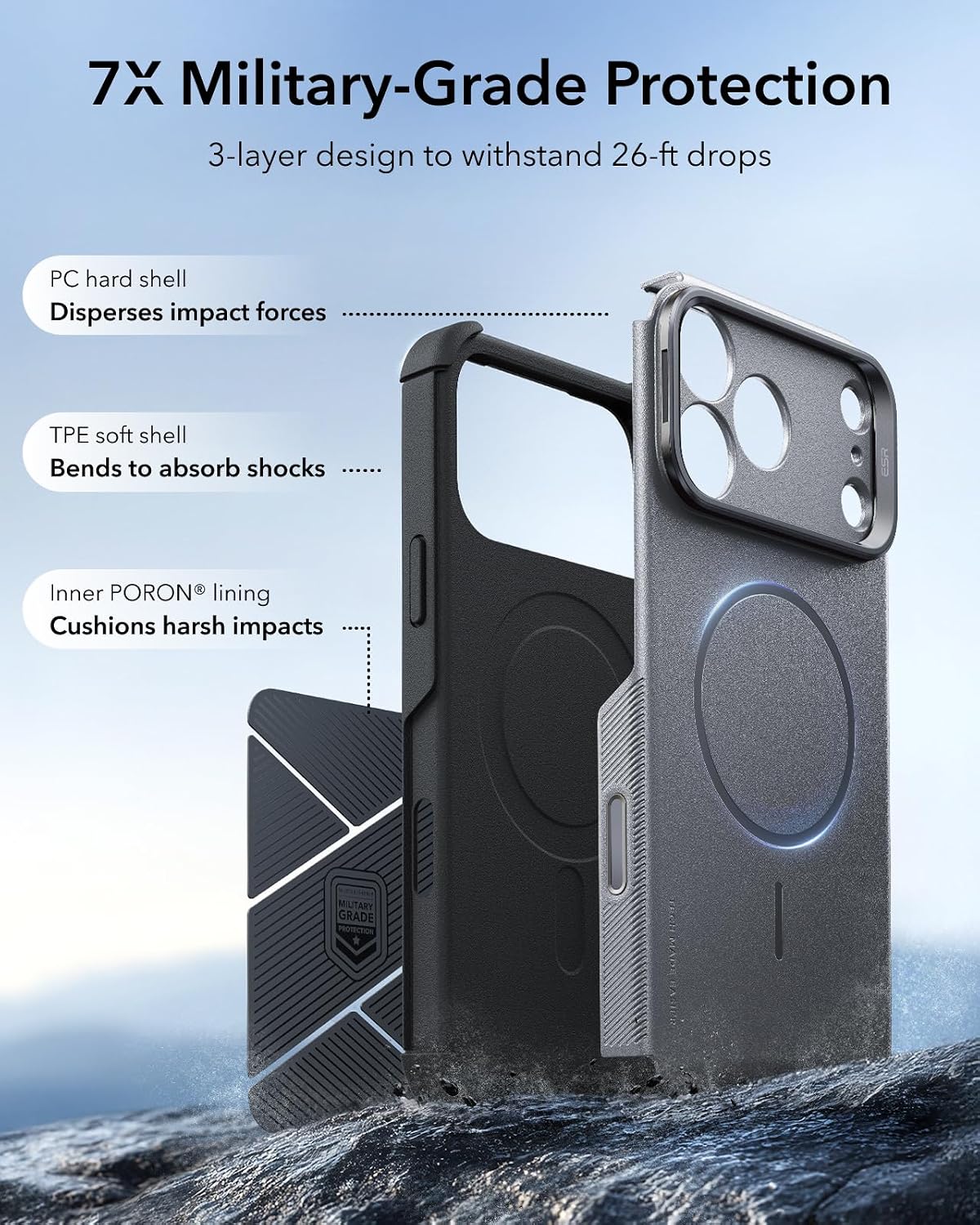 Thumbnail 2 de ESR iPhone 17 Pro Case with 7X Drop Protection