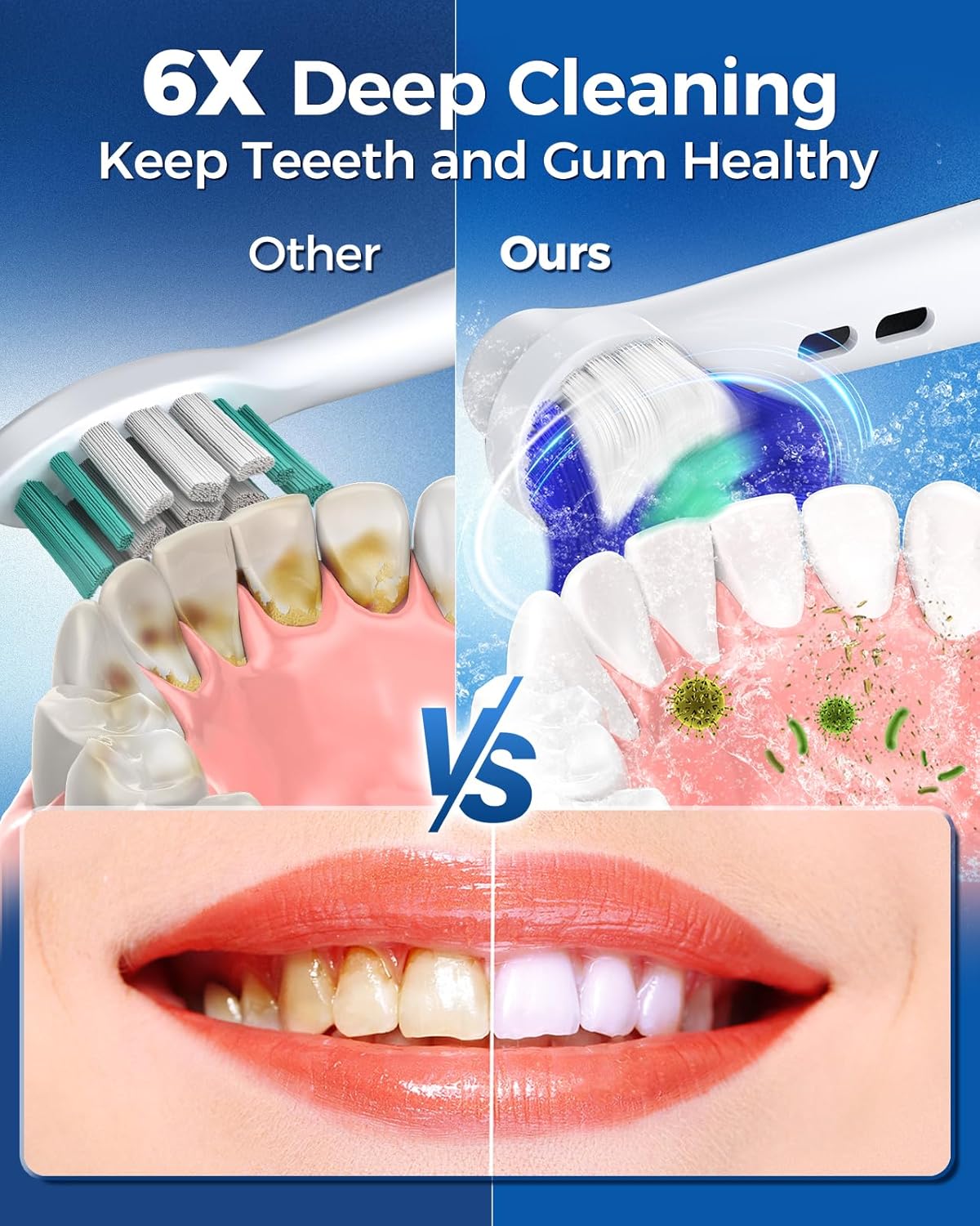 Thumbnail 3 de TEETHEORY Rotating Electric Toothbrush for Adults with 4 Modes and 8 Brush Heads (Purple)