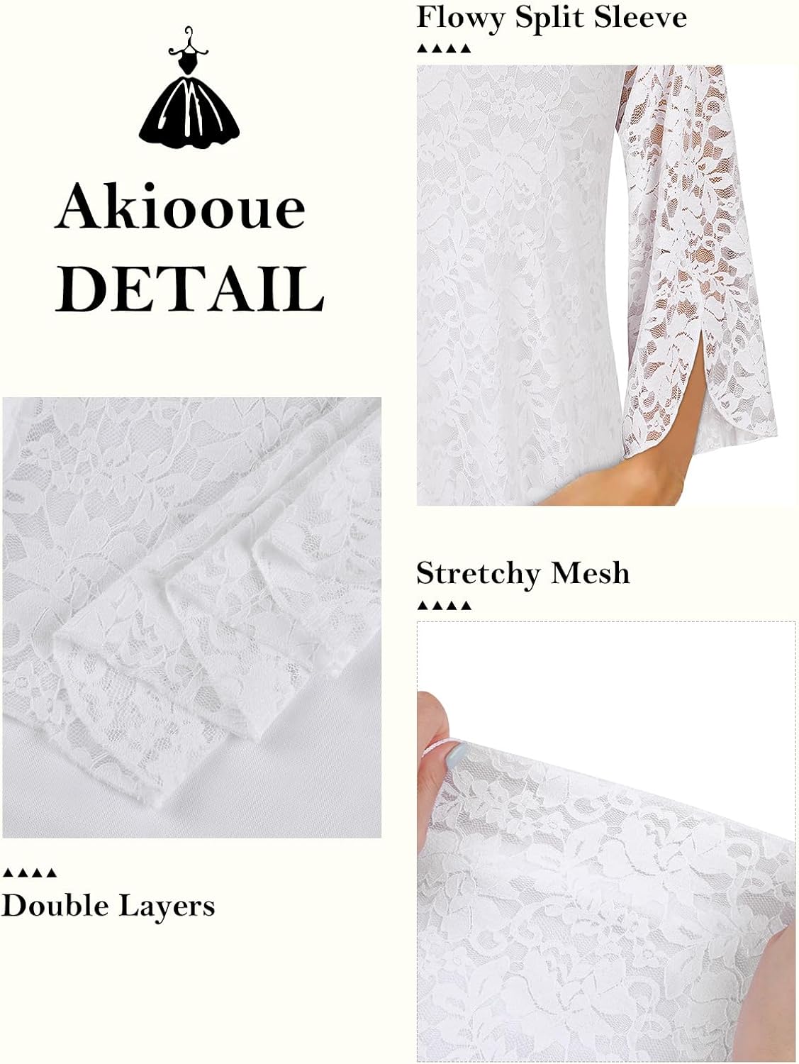Detalle 2 de Syphiby Women's Blouses: Ruffle 3/4 Sleeve Chiffon Tunic Top