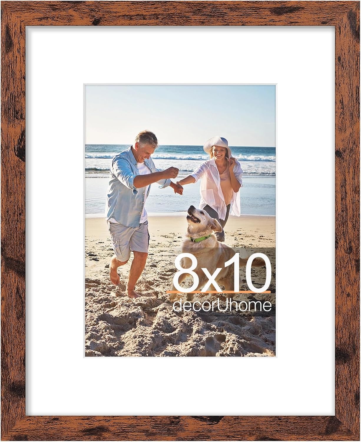 Thumbnail 6 de decorUhome 12x16 Picture Frame with Mat – Brown Engineered Wood, 8.5x11 Certificate Fit, HD Plexiglass, Wall Mount
