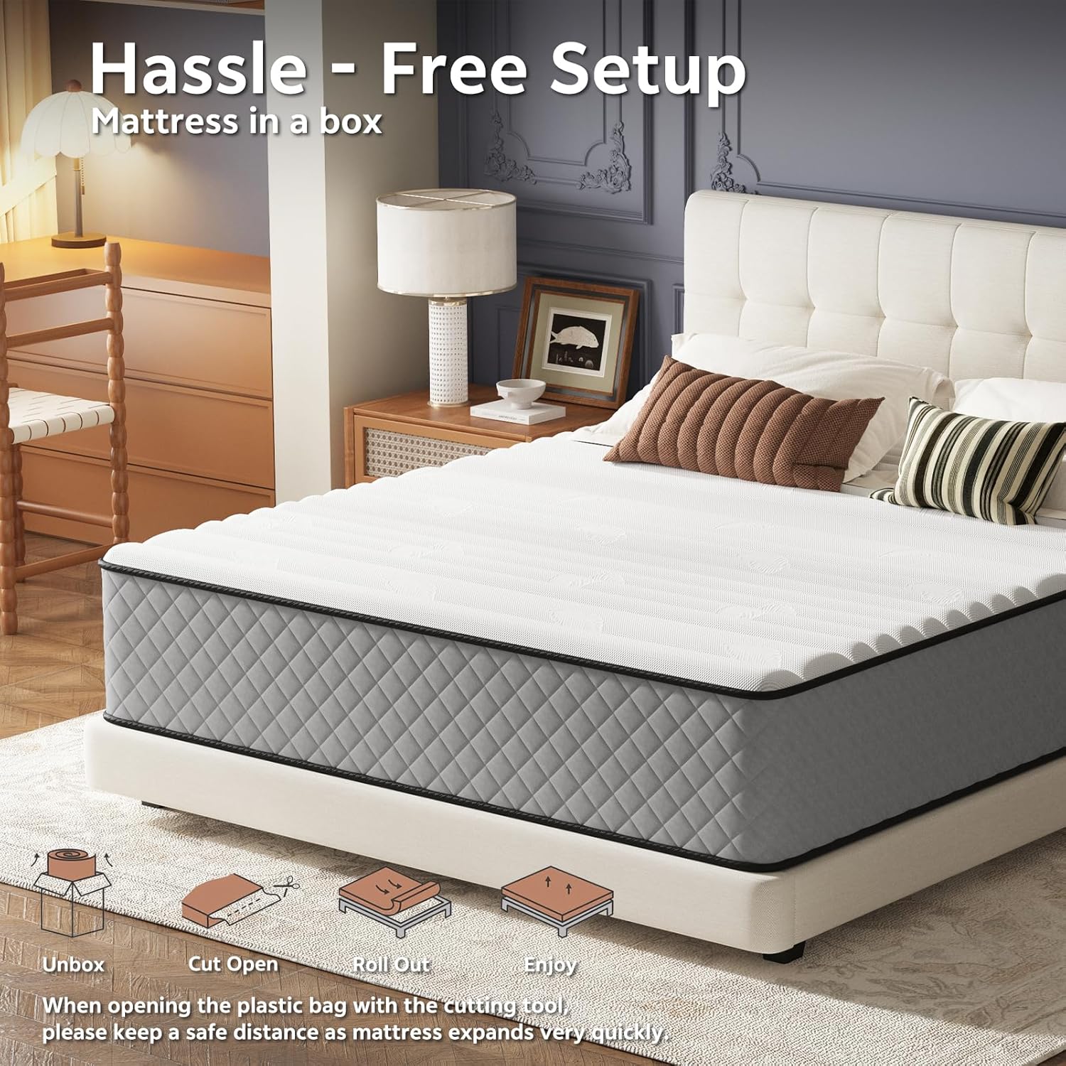 Thumbnail 5 de Matoresu 25CM Double Hybrid Mattress with Cooling Gel Memory Foam (135x190x25CM) – medium firm