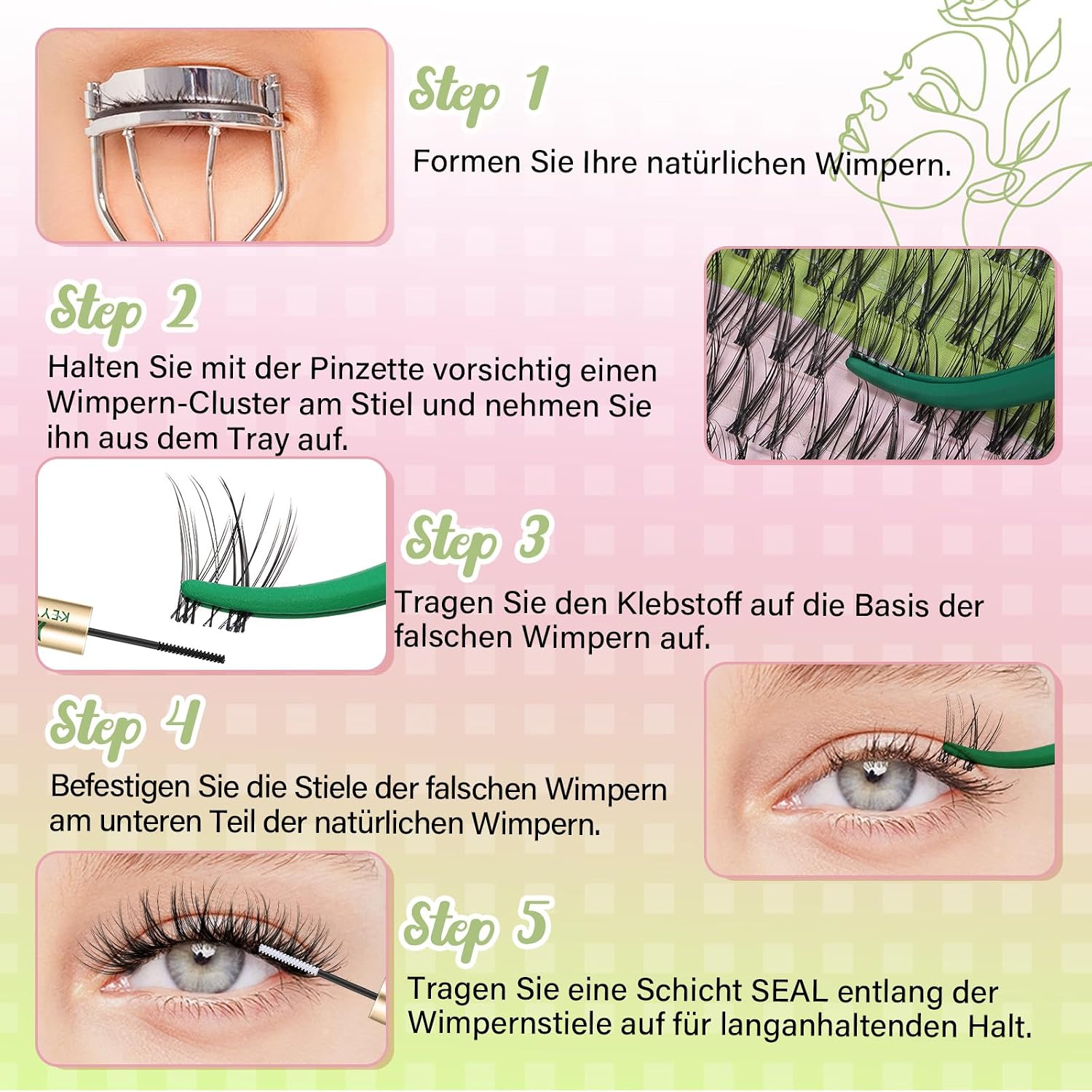 Thumbnail 5 de KEYYOU Angel Lash Clusters Kit Wimpern