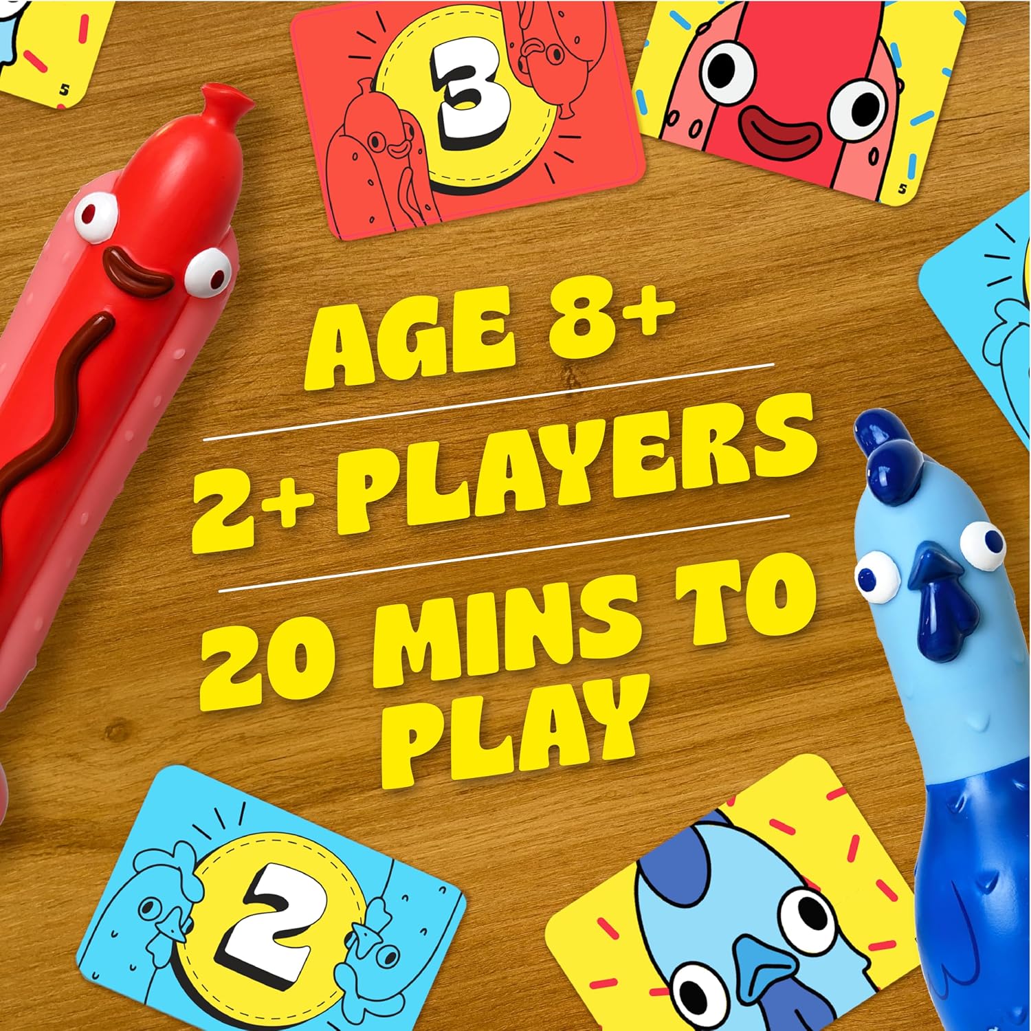 Detalle de Big Potato Chicken vs Hotdog: The Ultimate Challenge Party Game board game for flipping-fun nights