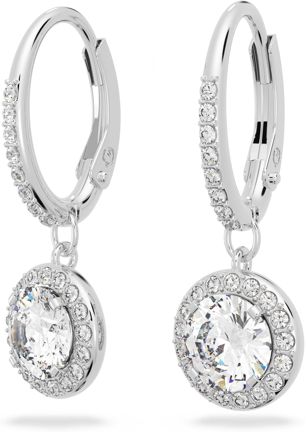 Thumbnail 1 de Swarovski Pendientes Angelic redondos blanco baño de rodio 💍