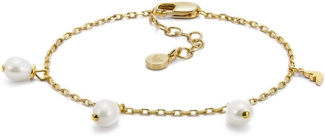 Detalle de Emporio Armani Bracciale da donna in acciaio inossidabile o ottone, tonalità oro, chiusura moschettone