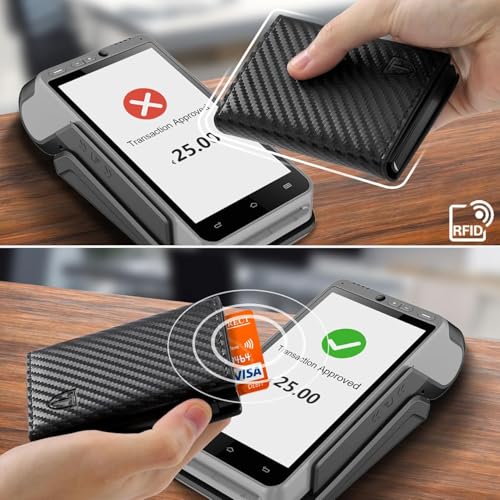 Detalle 2 de TEEHON carteras para hombre con cierre magnético y tarjetero RFID/NFC (caja de regalo)