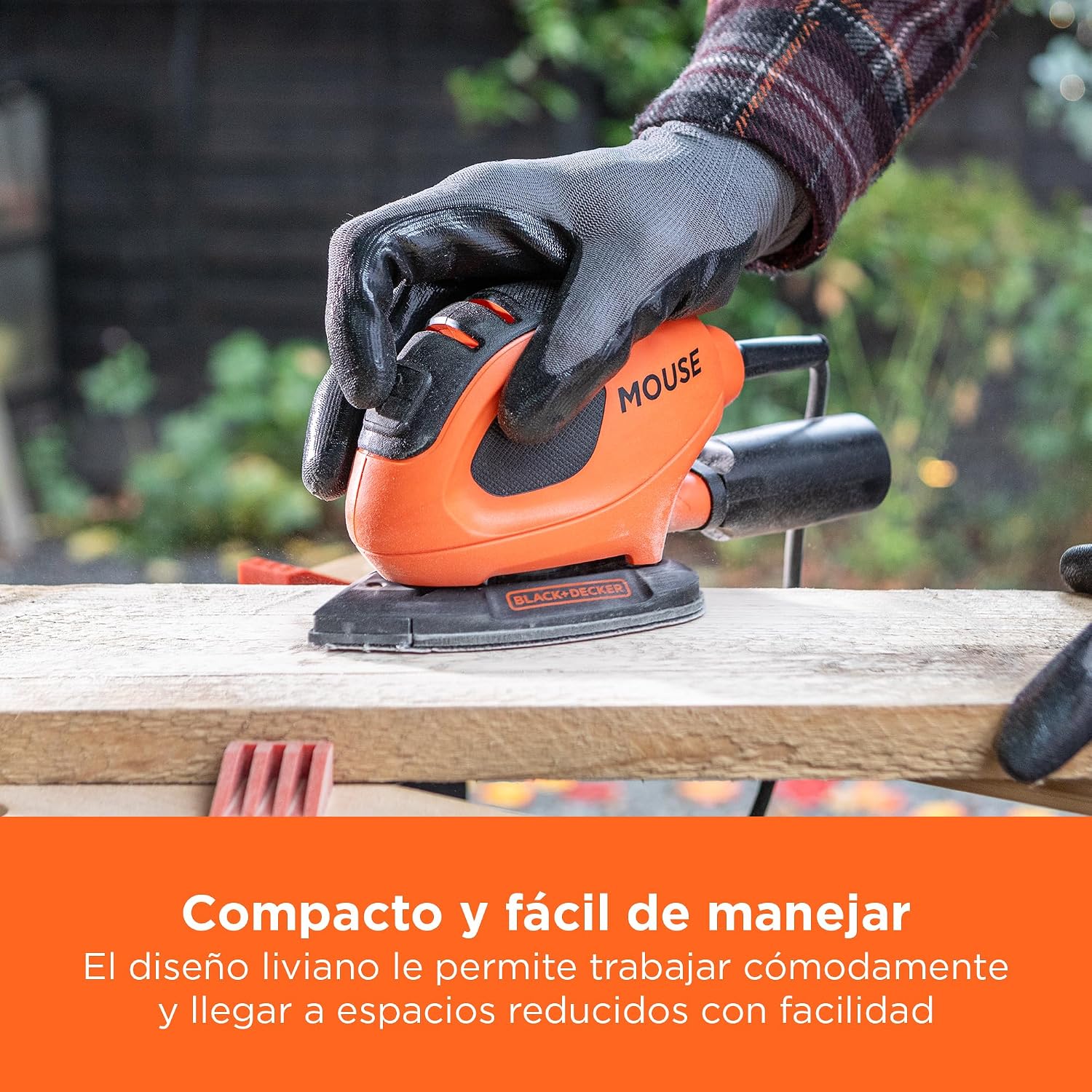 Detalle de Black+Decker BEW230BC-QS Lijadora de Detalle Mouse 55 W: kit completo con 15 accesorios y bolsa