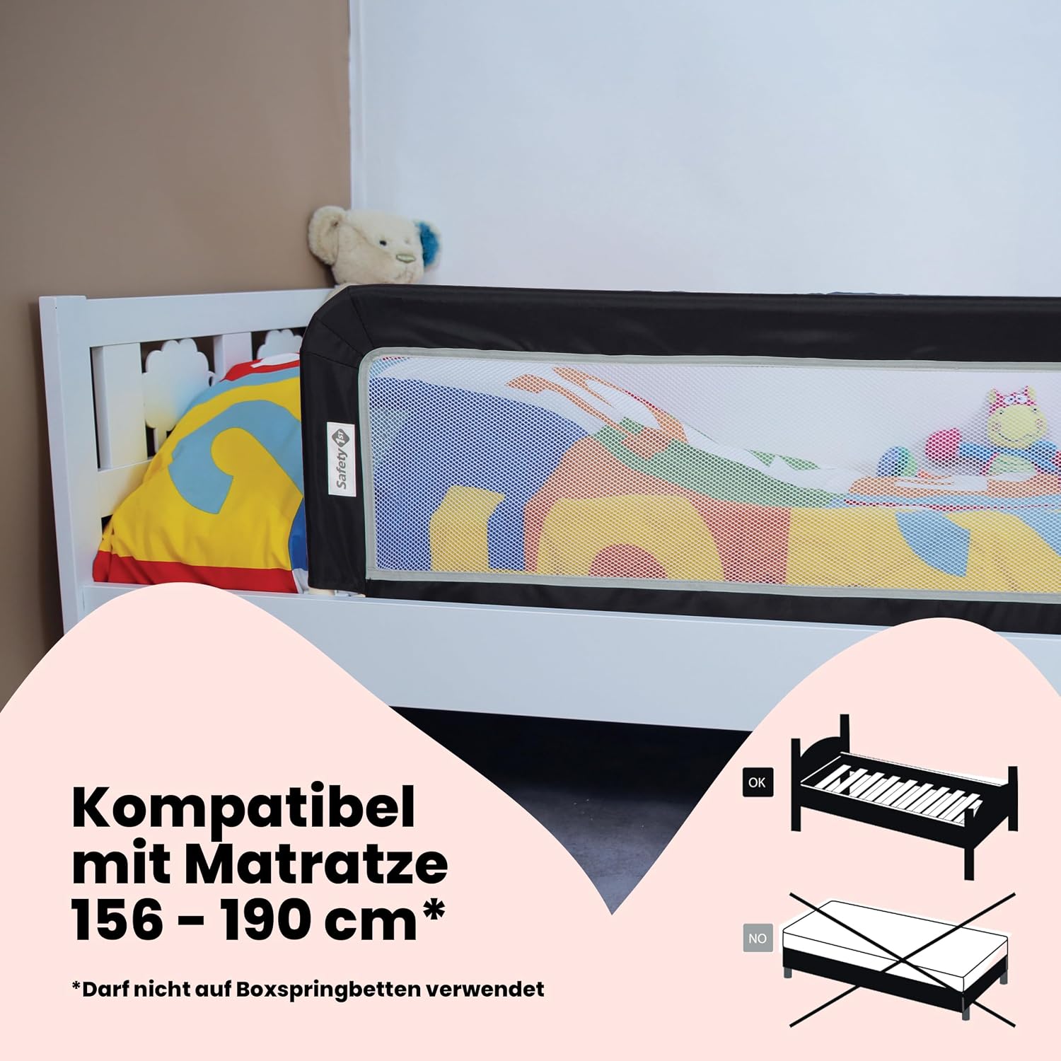 Detalle de Safety 1st Portable Bed Rail – zusammenklappbares Bettgitter für Reise und Zuhause