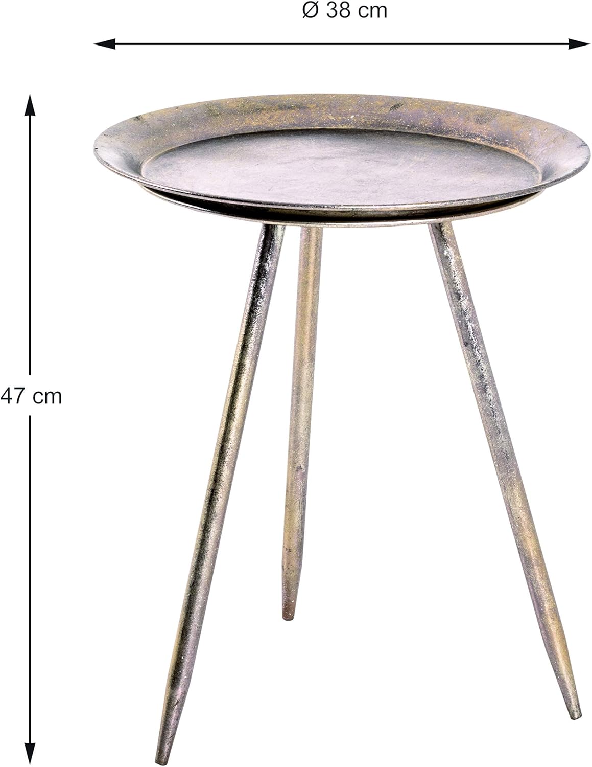 Detalle de HAKU Tavolino bronzo in metallo – Ø 38 cm, altezza 47 cm, stile moderno