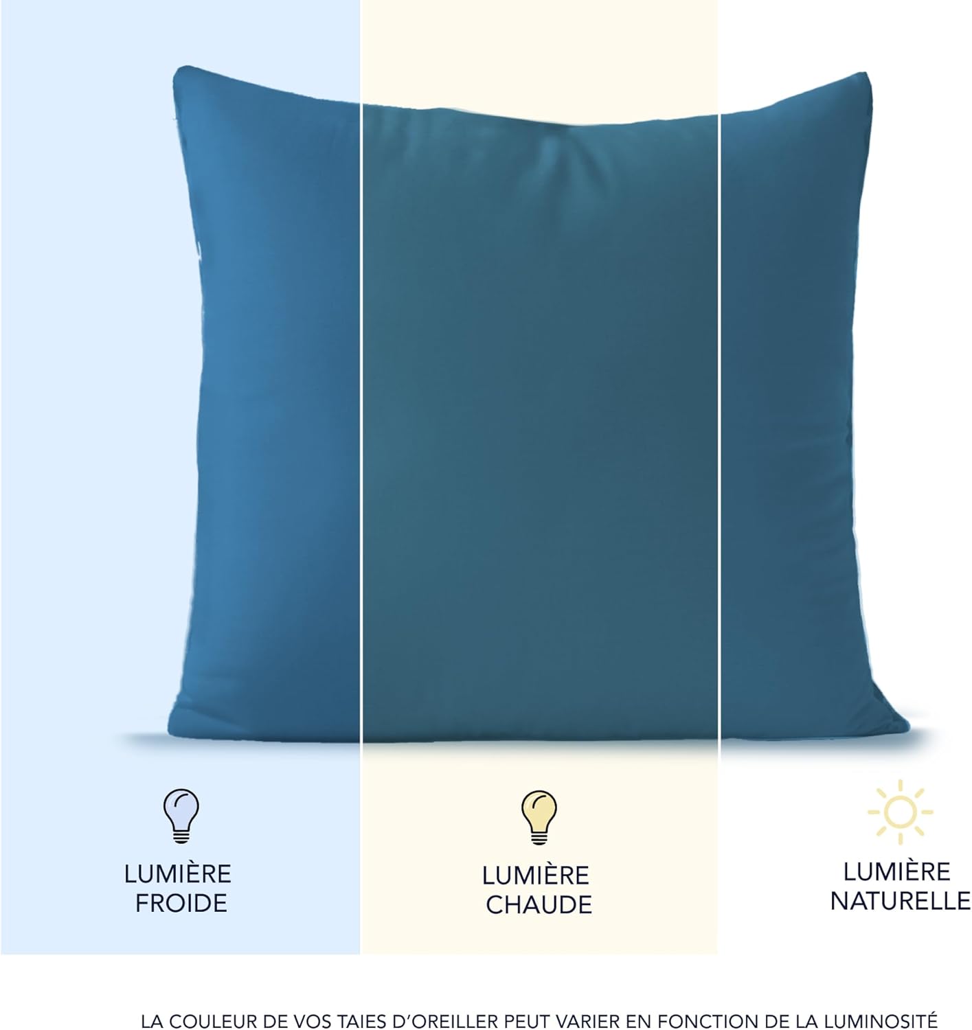 Thumbnail 4 de Taies d’oreiller Dreamzie 65x65 cm en coton jersey (lot de 2) – Bleu