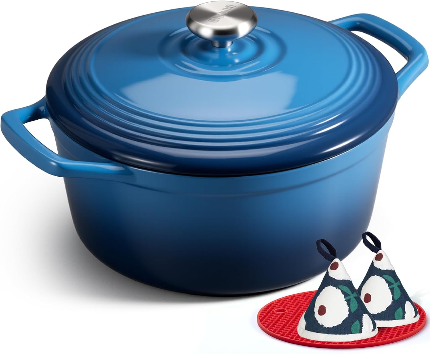 Detalle de Overmont Enameled Cast Iron Dutch Oven 7QT 🍲