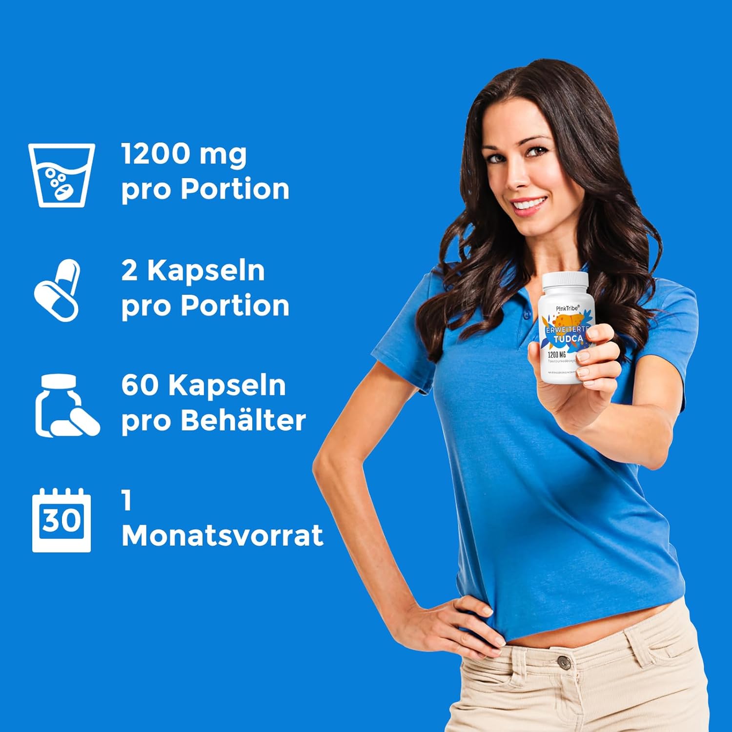 Detalle de TUDCA Supplement 1200 mg pro Portion – 60 Kapseln