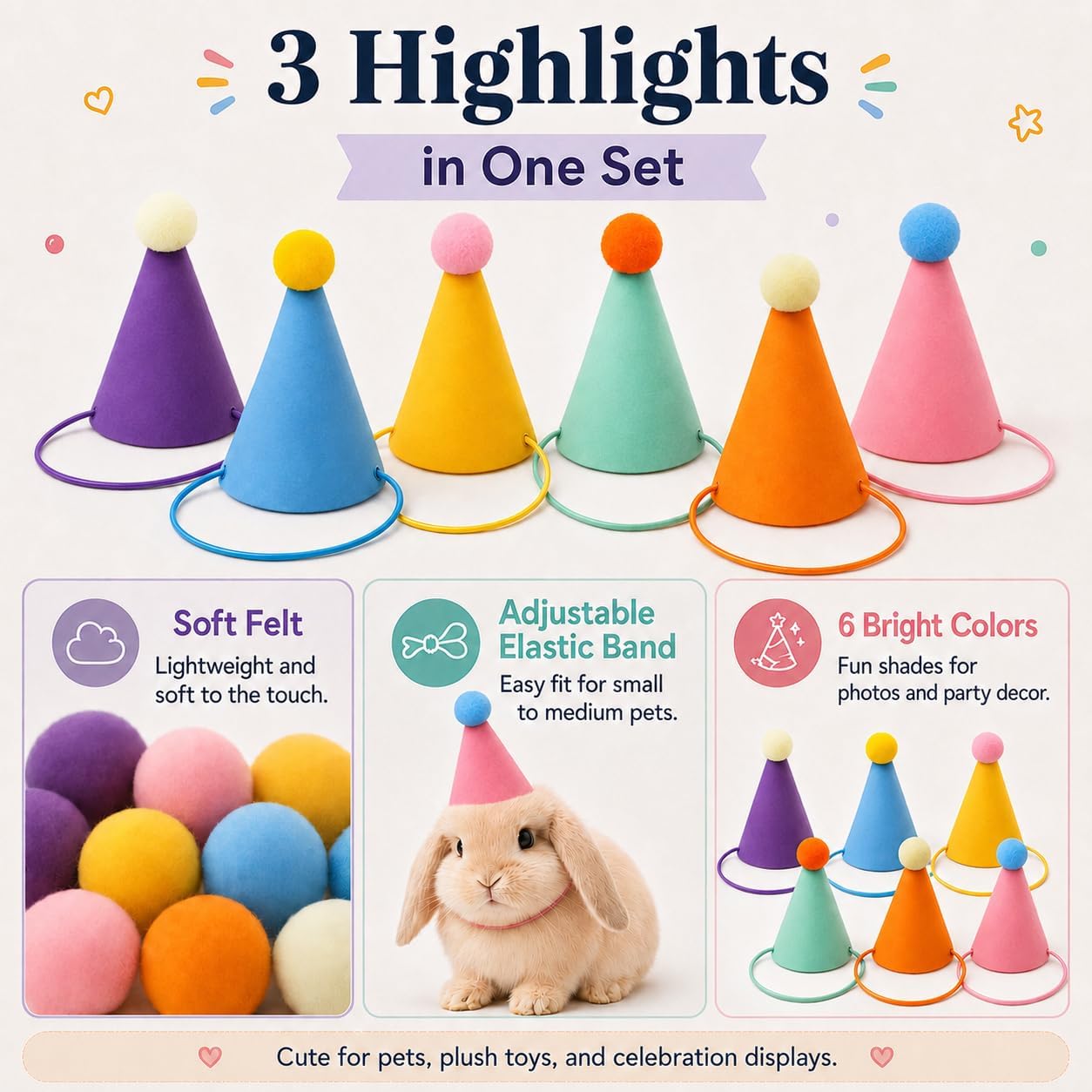 Thumbnail 6 de Doiitlyu Pet Party Hats 12-Pack