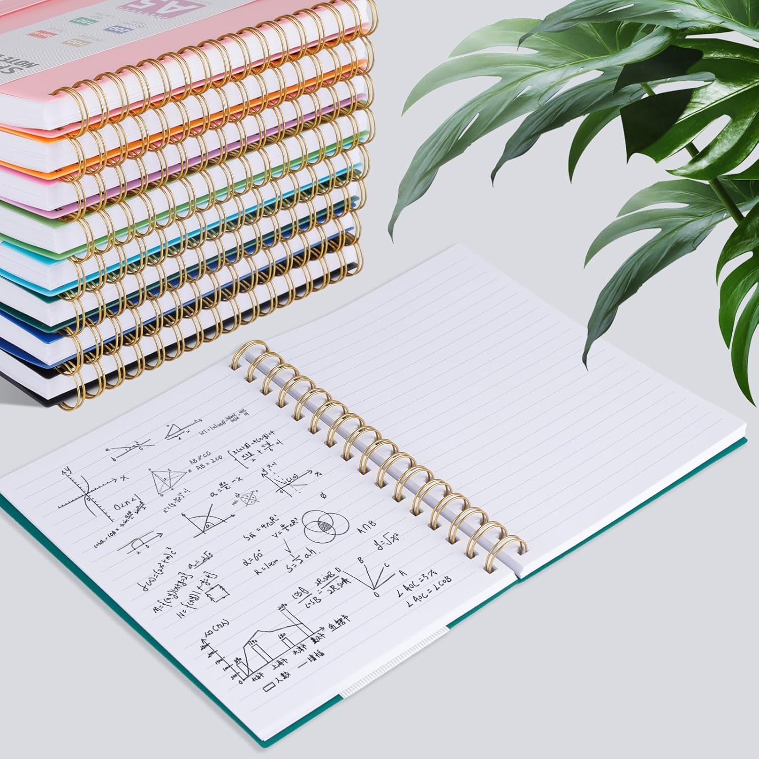 Thumbnail 6 de HIJYOO A4 Notebook (200 pages) with PVC waterproof cover and 100gsm lined paper, Dark Green