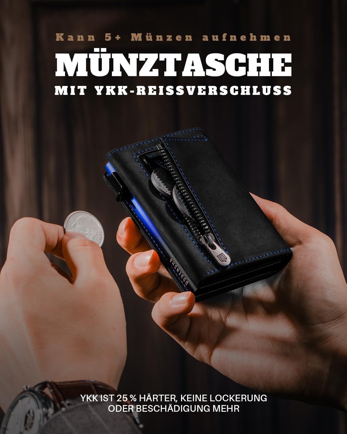 Detalle de DODENSHA MagSnap Slim Geldbörse für 10 Karten