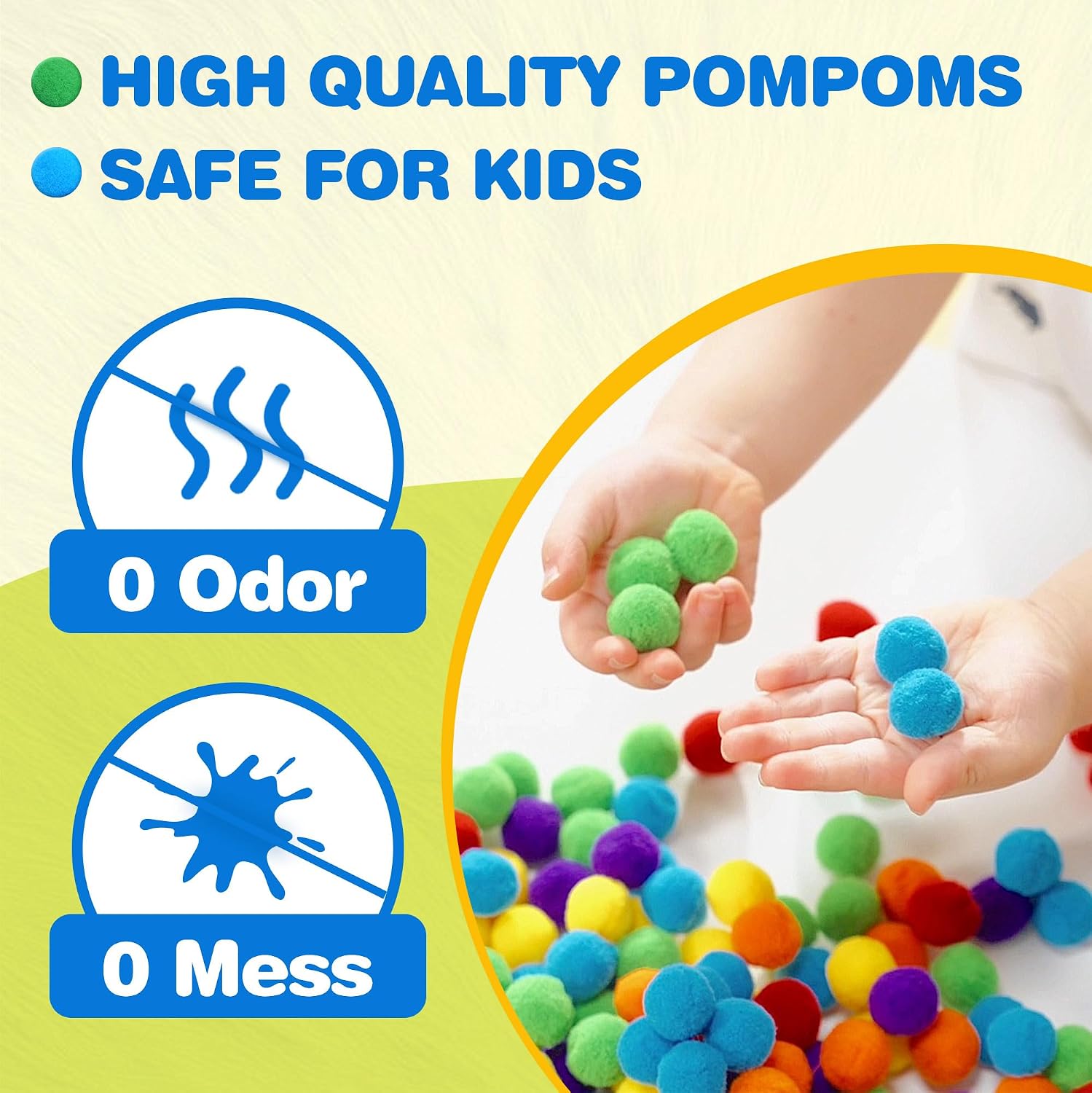 Detalle de YPLUS Bastelset für Kinder mit Pompons – Kreatives Lernspielzeug zur Förderung der Feinmotorik