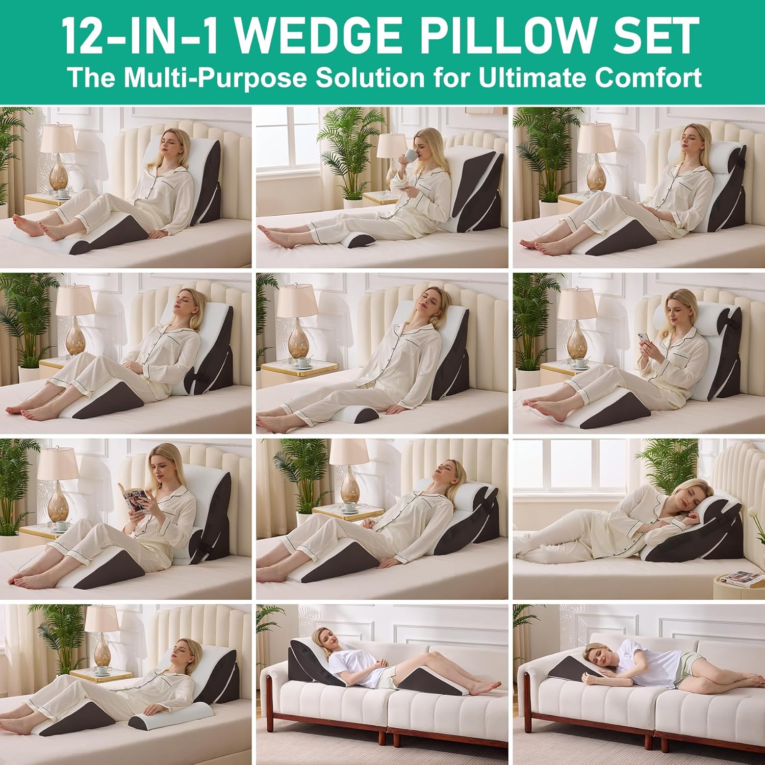 Thumbnail 4 de Bambulex 4PCS Wedge Pillow Set for After Surgery and GERD