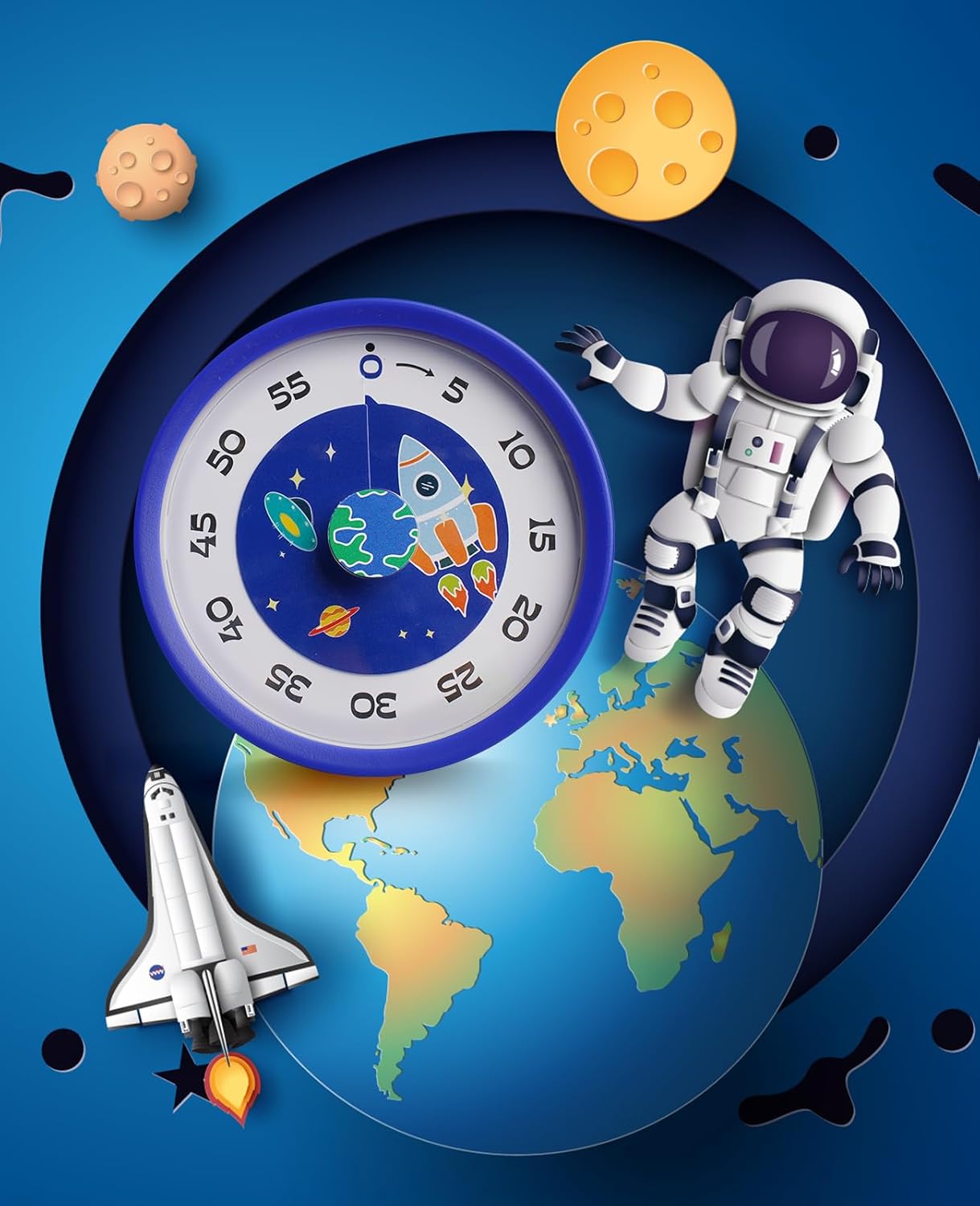Detalle de Voniobuy Timer Visivo per Bambini: Timer da 60 Minuti con Opzioni Sonore o Silenzioso