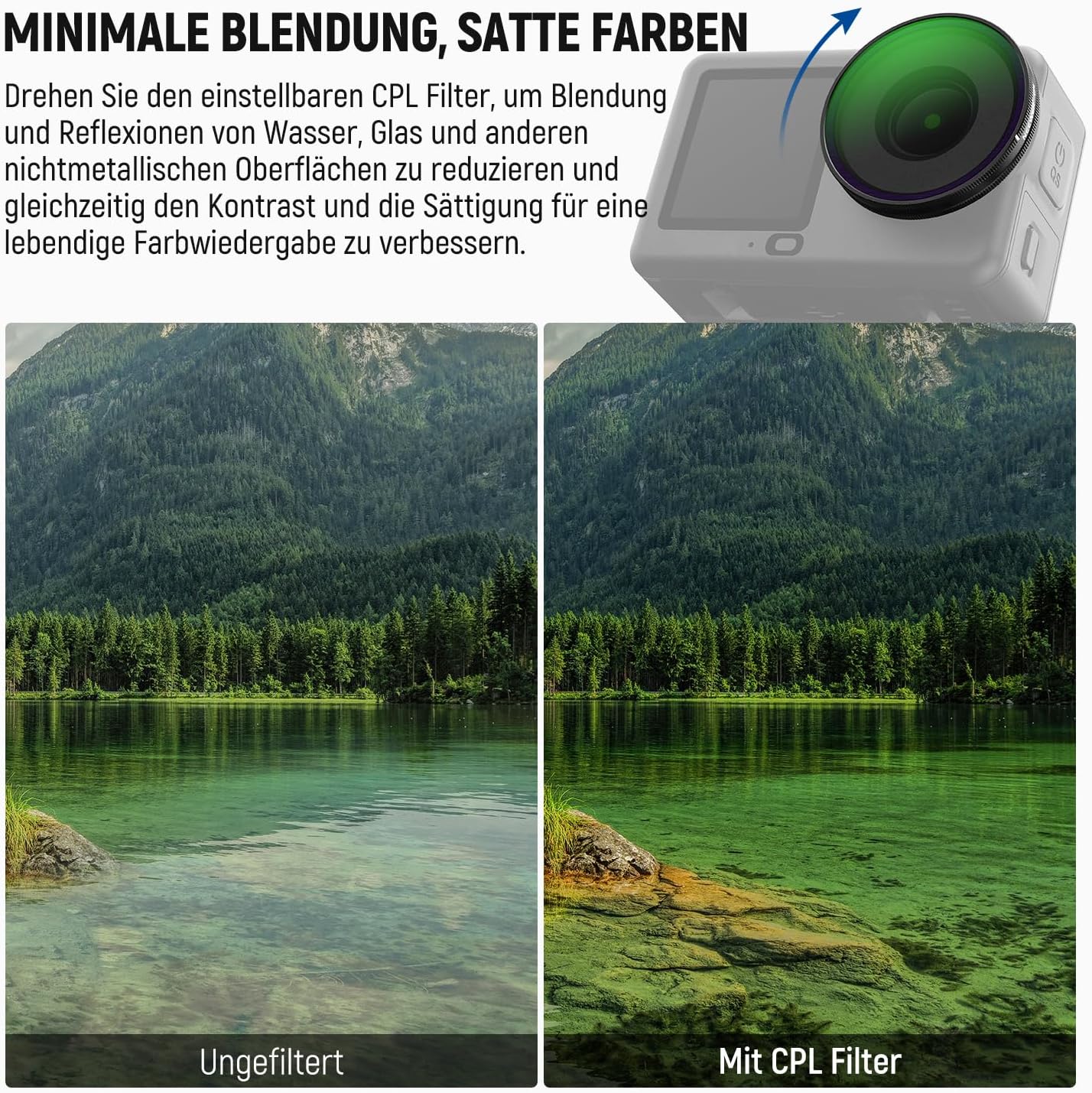 Thumbnail 2 de NEEWER FL-B100 Filter Set ND8/16/32 für Osmo Action 6