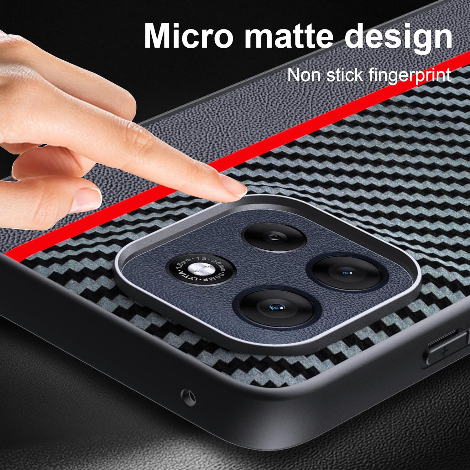 Thumbnail 1 de FDHYFGDY Hülle für Motorola Moto G86 – Kohlefaser Schutzhülle, wasserdicht & stoßfest, kompatibel Moto G86 (Rot/Schwarz)