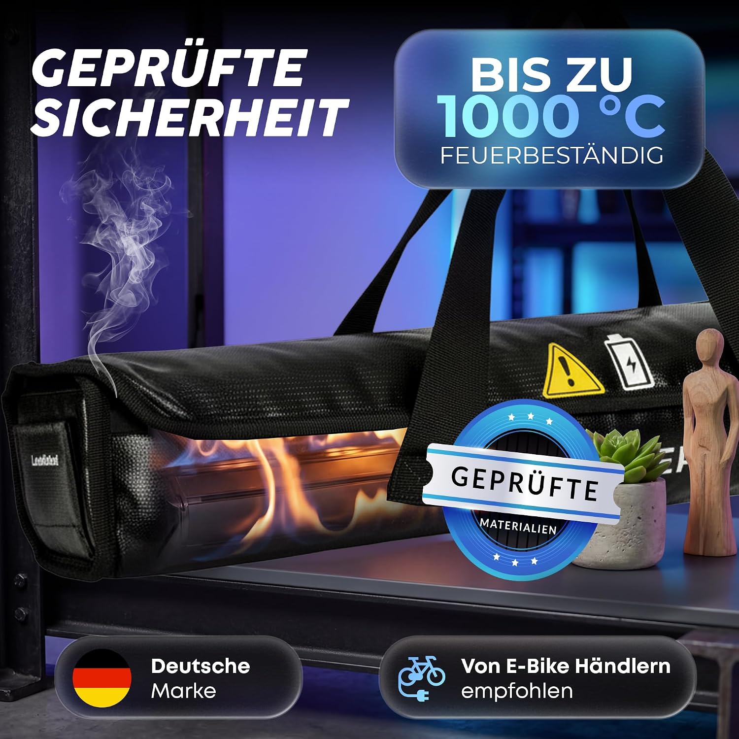 Thumbnail 2 de VALKENBERG E-Bike Akku Tasche (Größe L) – feuerfeste Akkubox mit Kabeldurchführung & Trageschlaufe