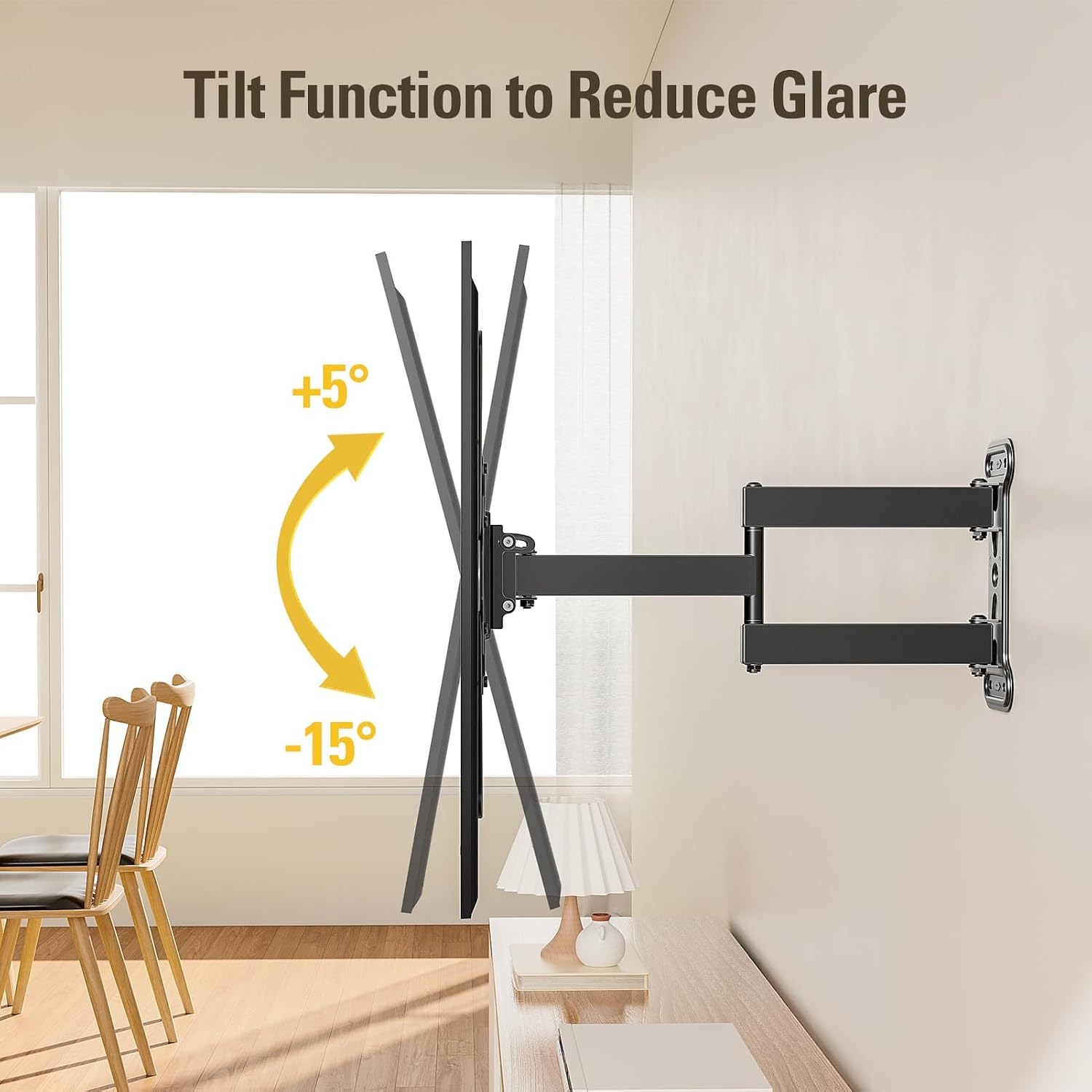 Detalle de Mounting Dream MD2393-MX TV Wall Mount Bracket for 26-55 Inch TVs (Up to 60 lbs) with Full Motion Articulating Arm