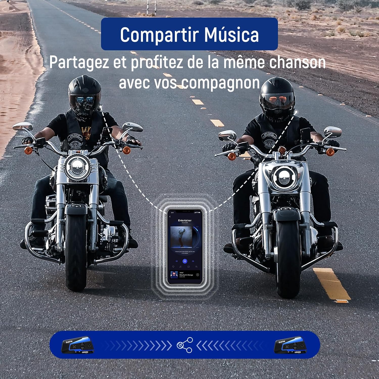 Thumbnail 3 de LEXIN 2X B4FM Intercomunicador casco moto