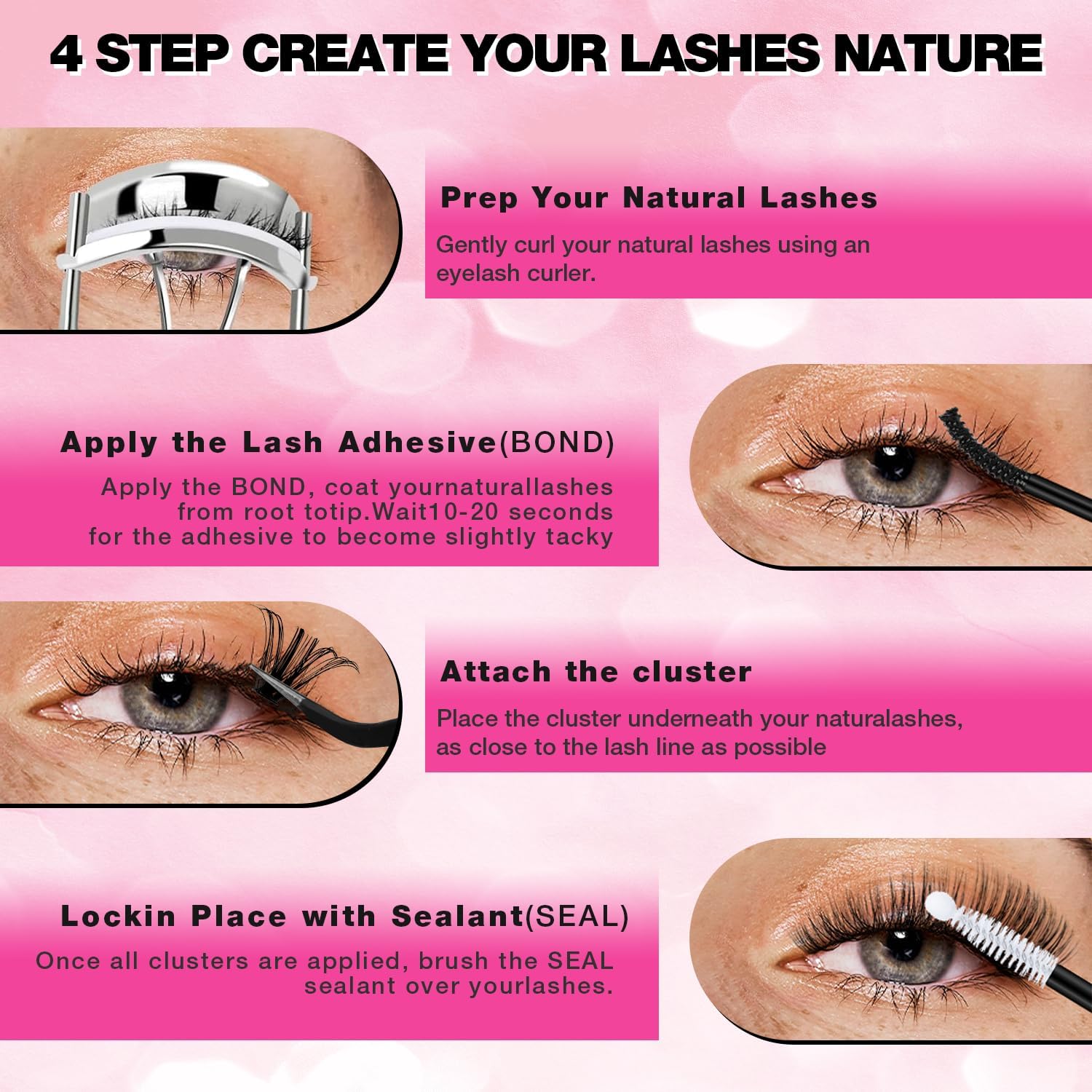 Thumbnail 6 de Path to Love Lash Cluster Kit, 10–16 mm D Curl, 30D/40D/50D