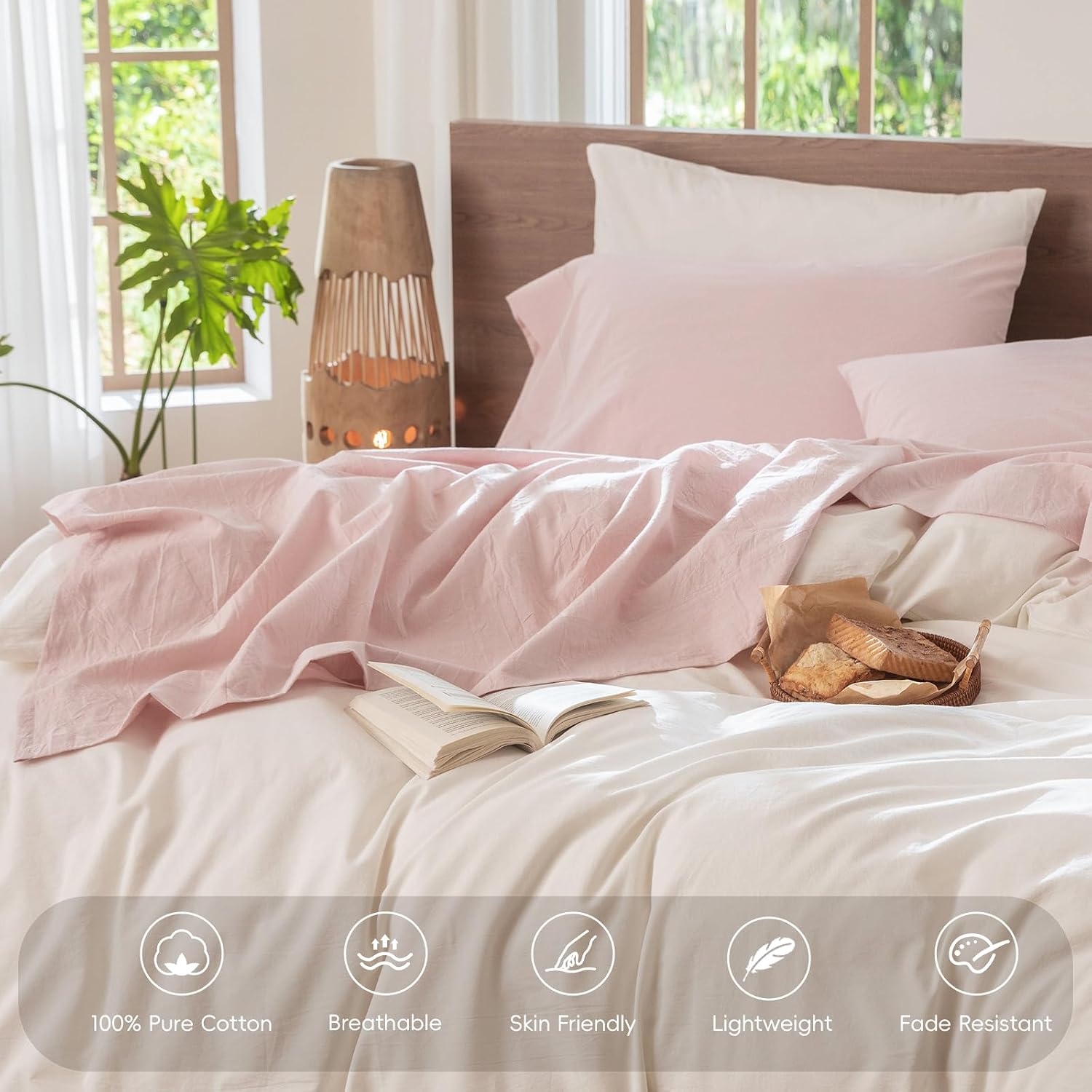 Detalle de MooMee Twin Sheet Set, 17 in Deep Pockets