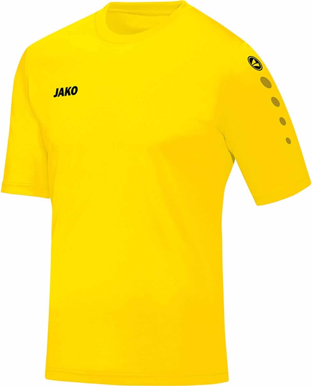 Detalle de JAKO Herren Fußballtrikot Team KA, schwarz, XL – robustes Kurzarm-Trikot für Training und Lauf
