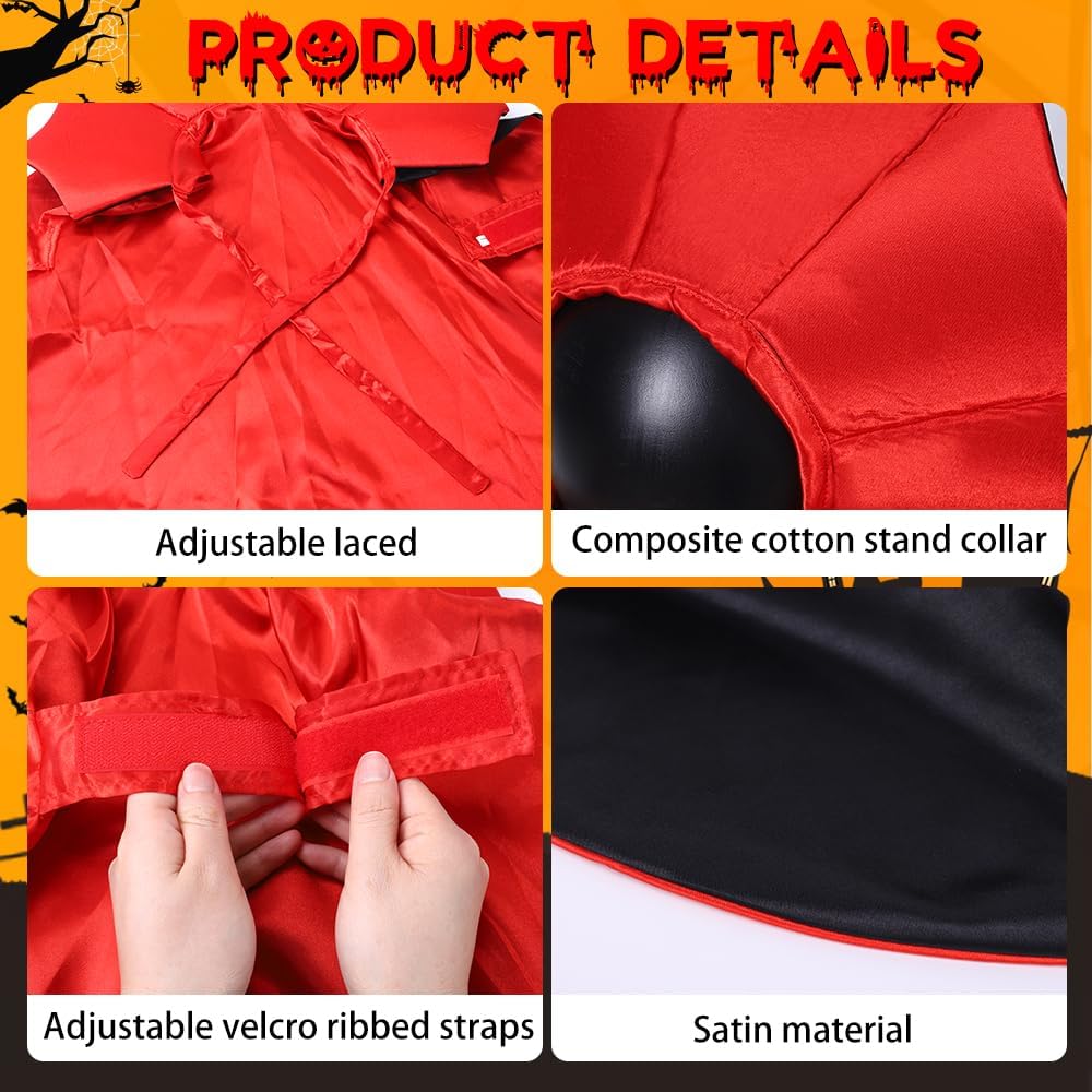 Detalle de Vellibring VB-US-HA194M1P1 Dog Vampire Cape, Adjustable Red-and-Black Costume