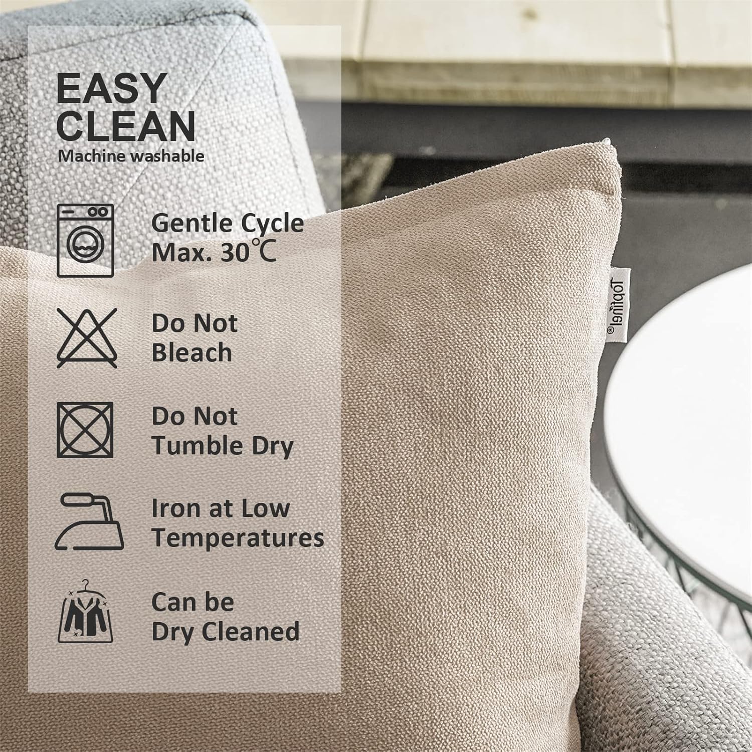 Thumbnail 2 de Topfinel Fundas Cojines 45x45cm de Chenilla y Algodón 🛋