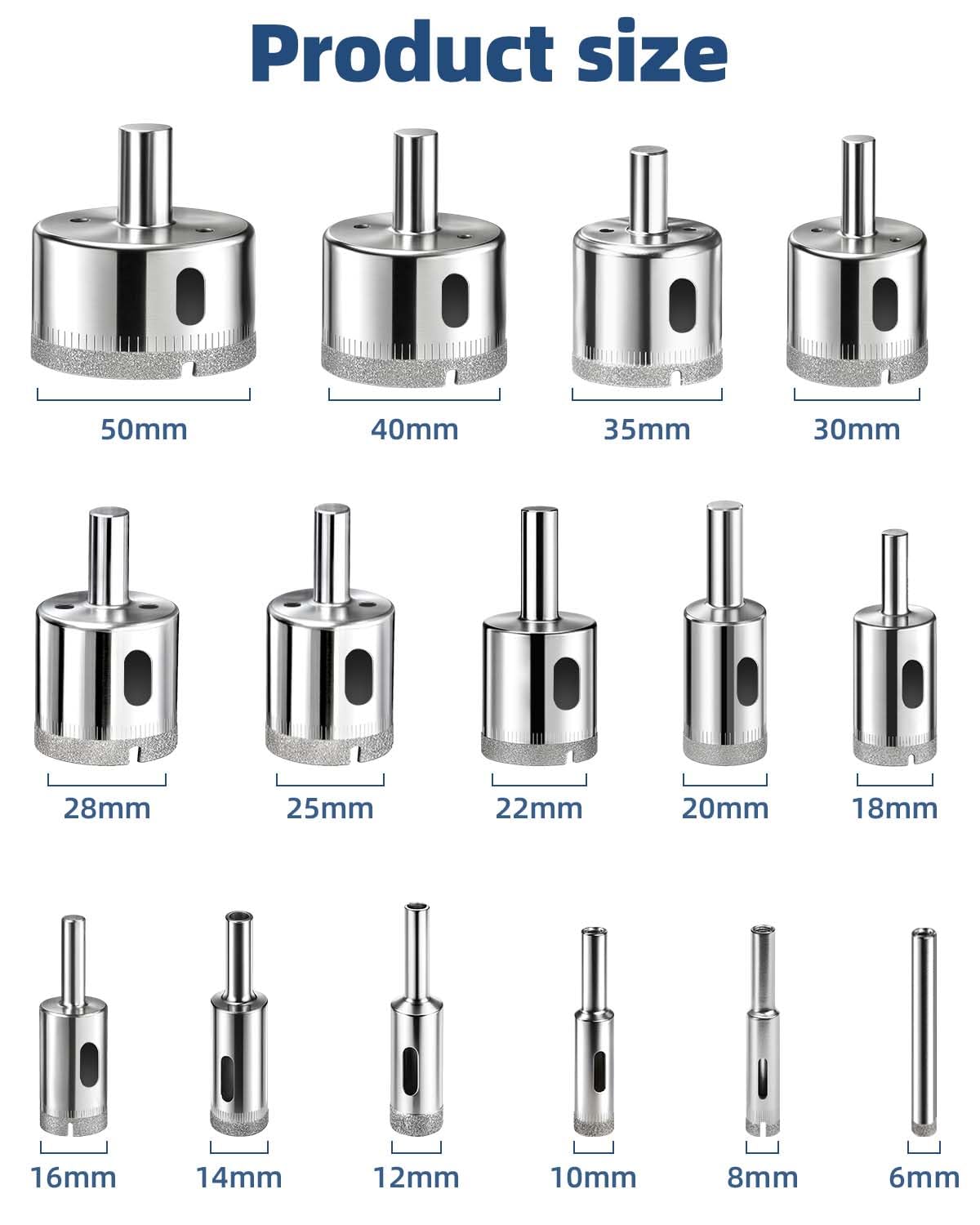 Thumbnail 5 de Diamond Drill Bit Set 15-Piece tile hole saw kit 🛠