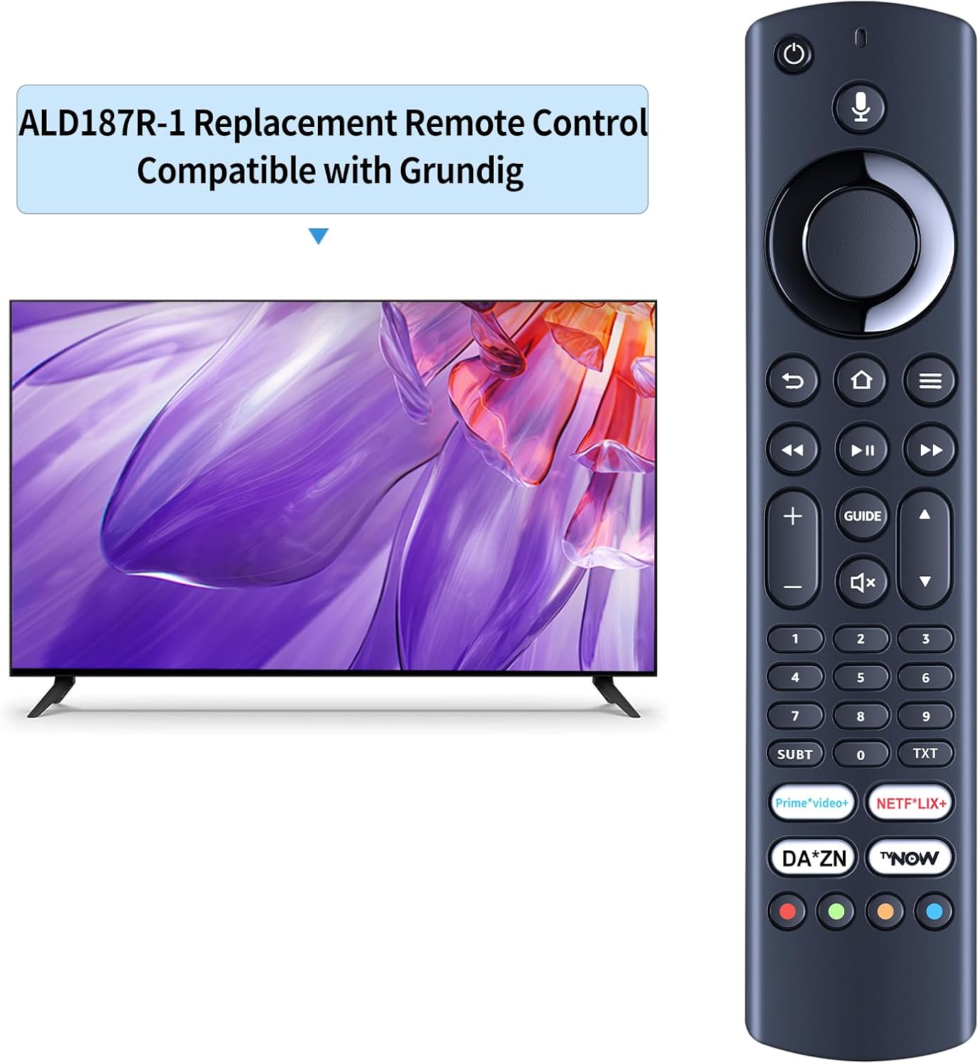 Detalle 2 de TCNOUMT CT-8566 Voice Remote Replacement for selected Toshiba, Grundig and TCL TVs