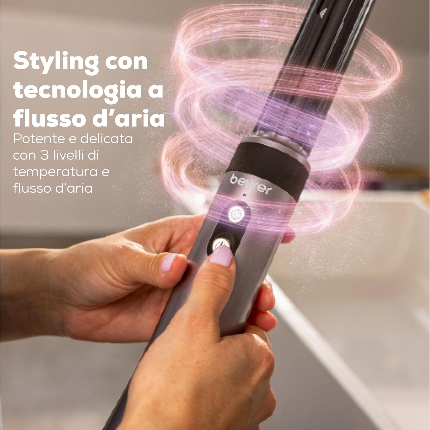 Detalle de Beurer HT 110 Airstyler 5 in 1: styling versatile e delicato per ogni tipo di capello