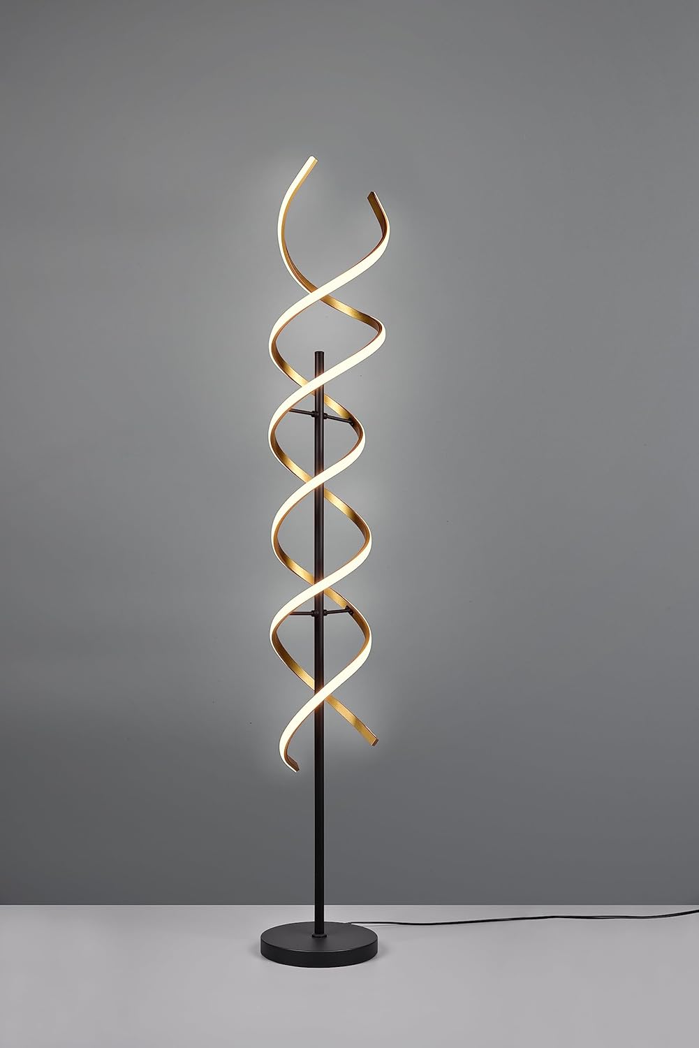 Thumbnail 2 de Lampadaire Sequence LED 32 W — finition métal noir et laiton mat, lumière ajustable 2700–4000 K