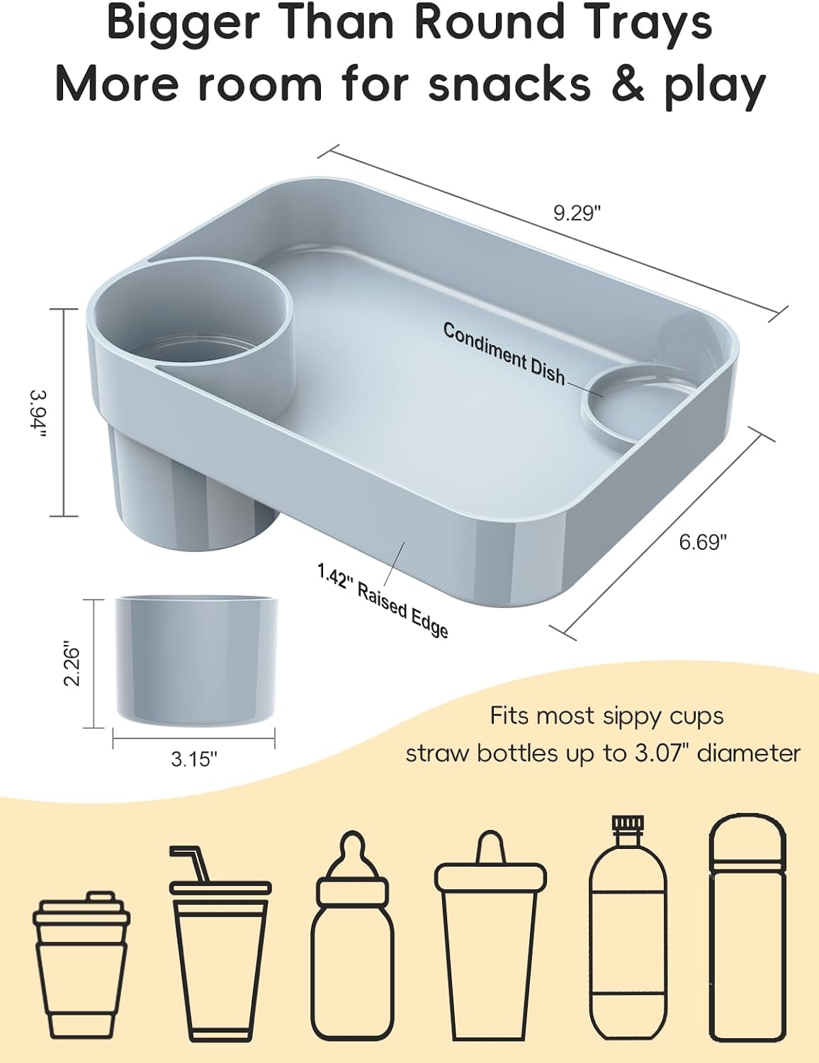 Detalle de BBSDA Car Seat Snack Tray, Square