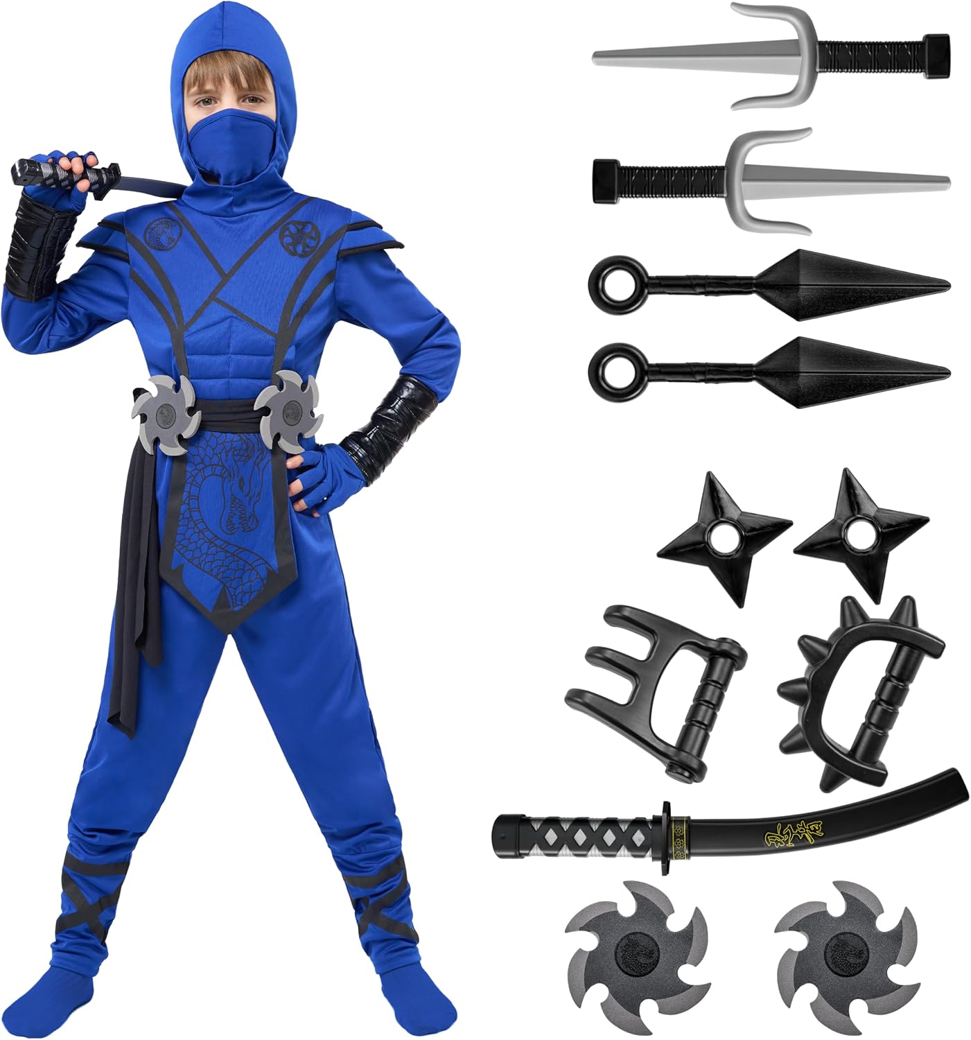 Detalle de Spooktacular Creations Halloween-Ninja-Kostüm 3–4 Jahre 🎭