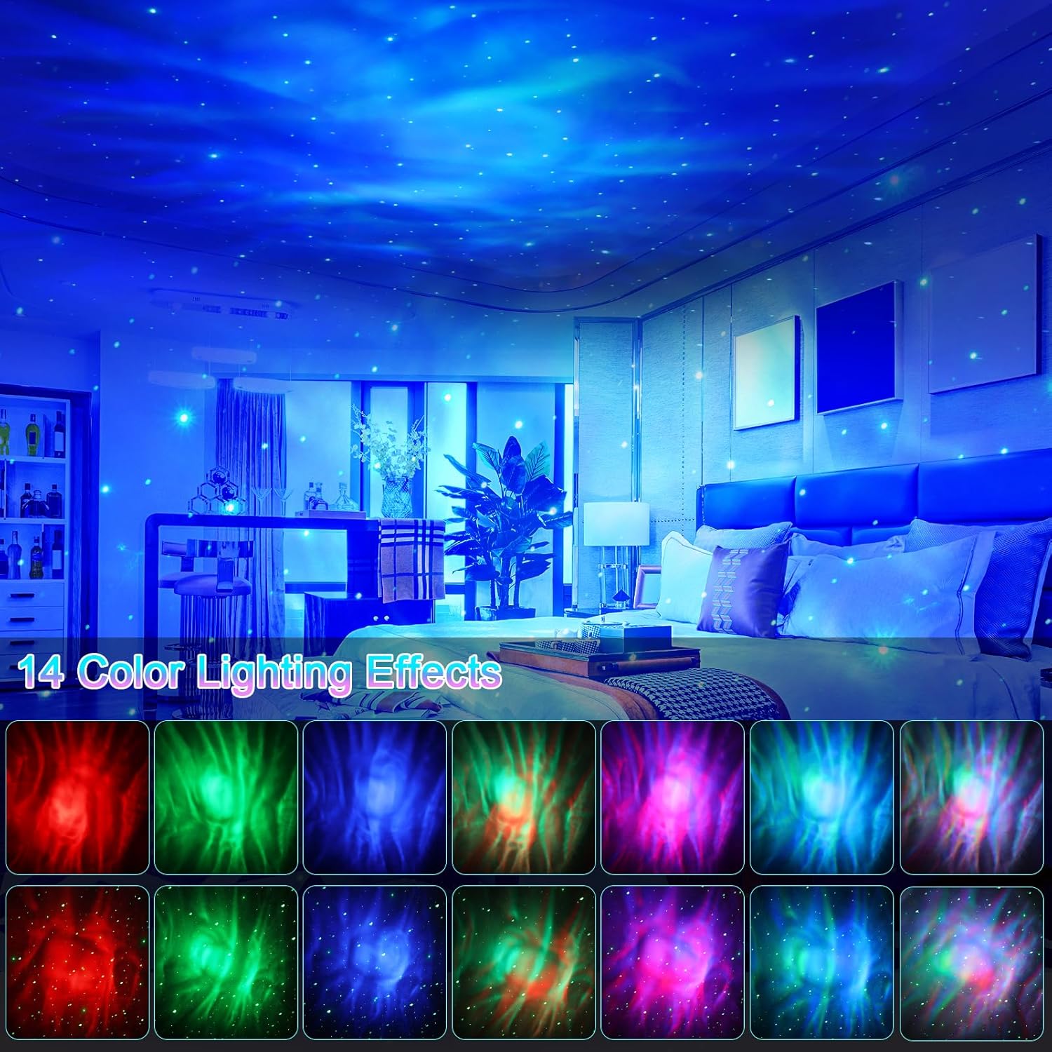 Thumbnail 1 de Lampada Proiettore Stelle LED con cielo stellato, timer e telecomando per bambini e adulti