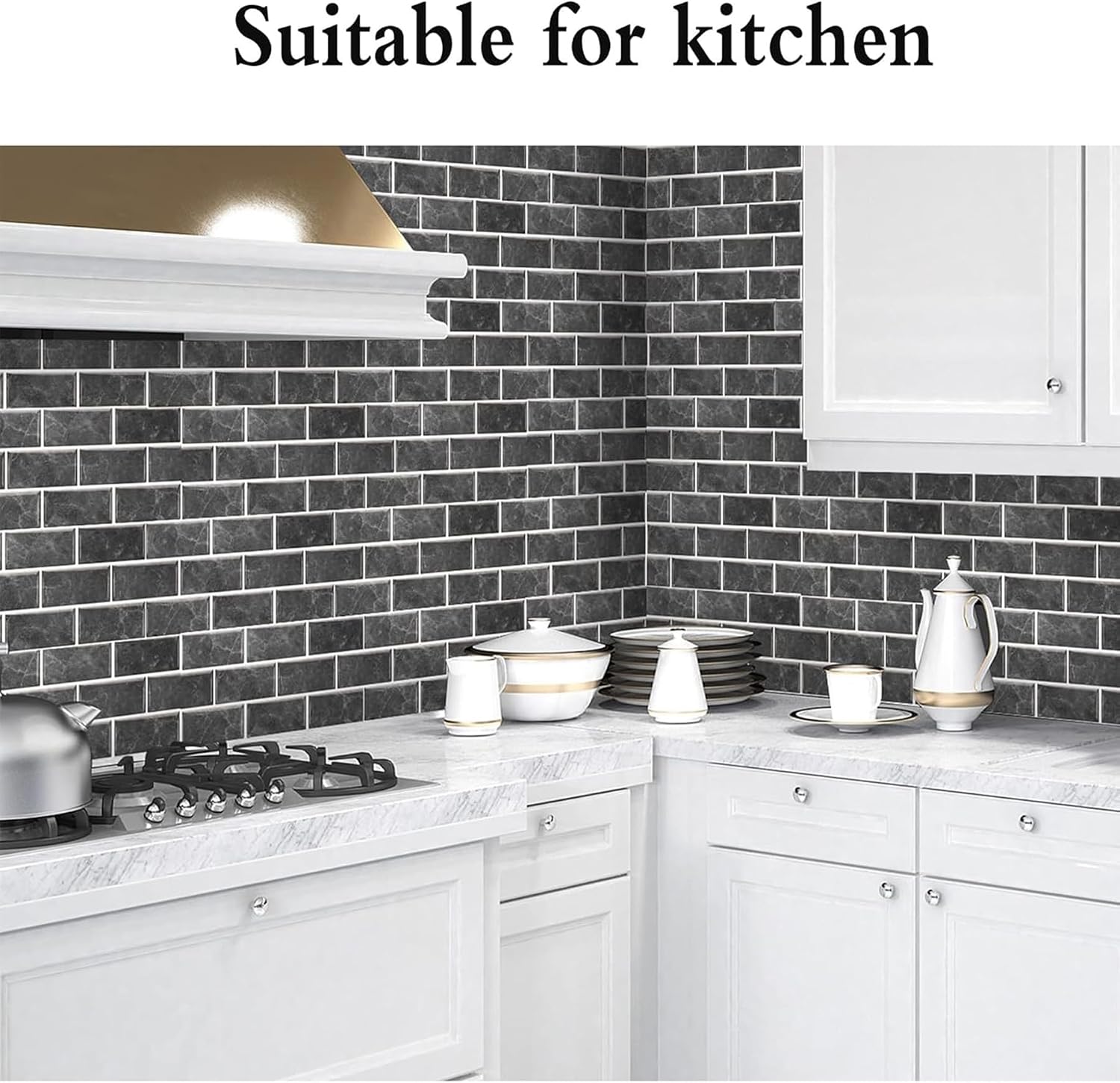 Detalle 2 de Pegatinas de Baldosas Gris para Cocina y Baño 🏠 24 pz